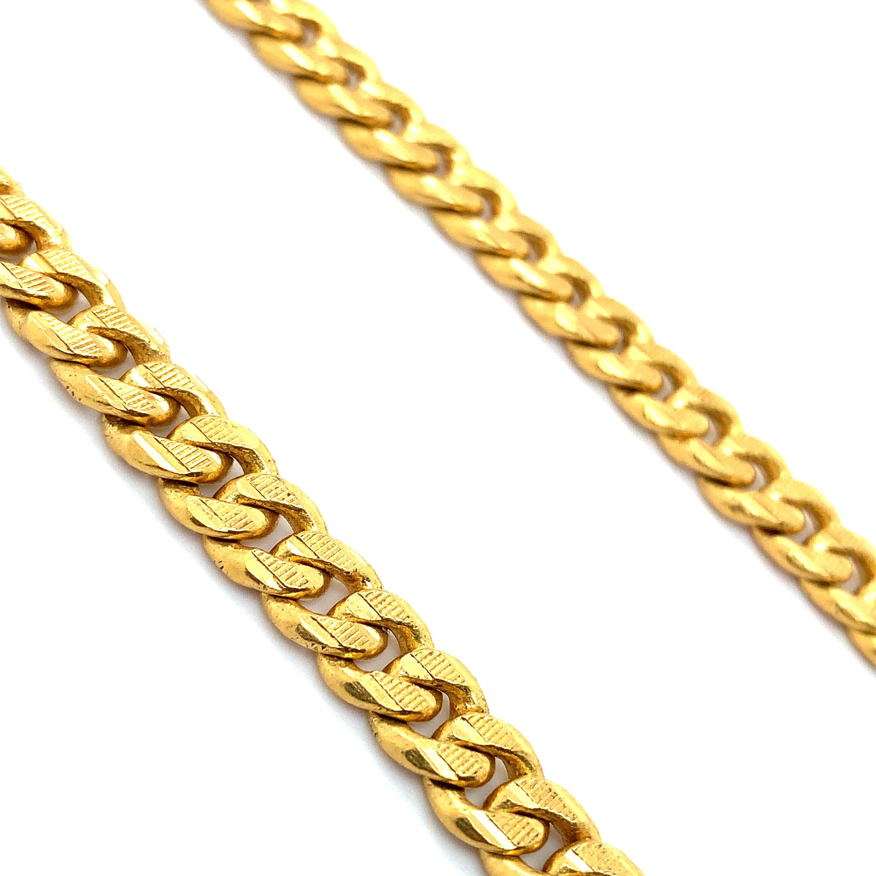Collier à maillons cubains en or jaune 22 carats Neuf - En vente à London, GB