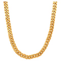 Cuban Gliederkette klobige Kette 22k Gelbgold