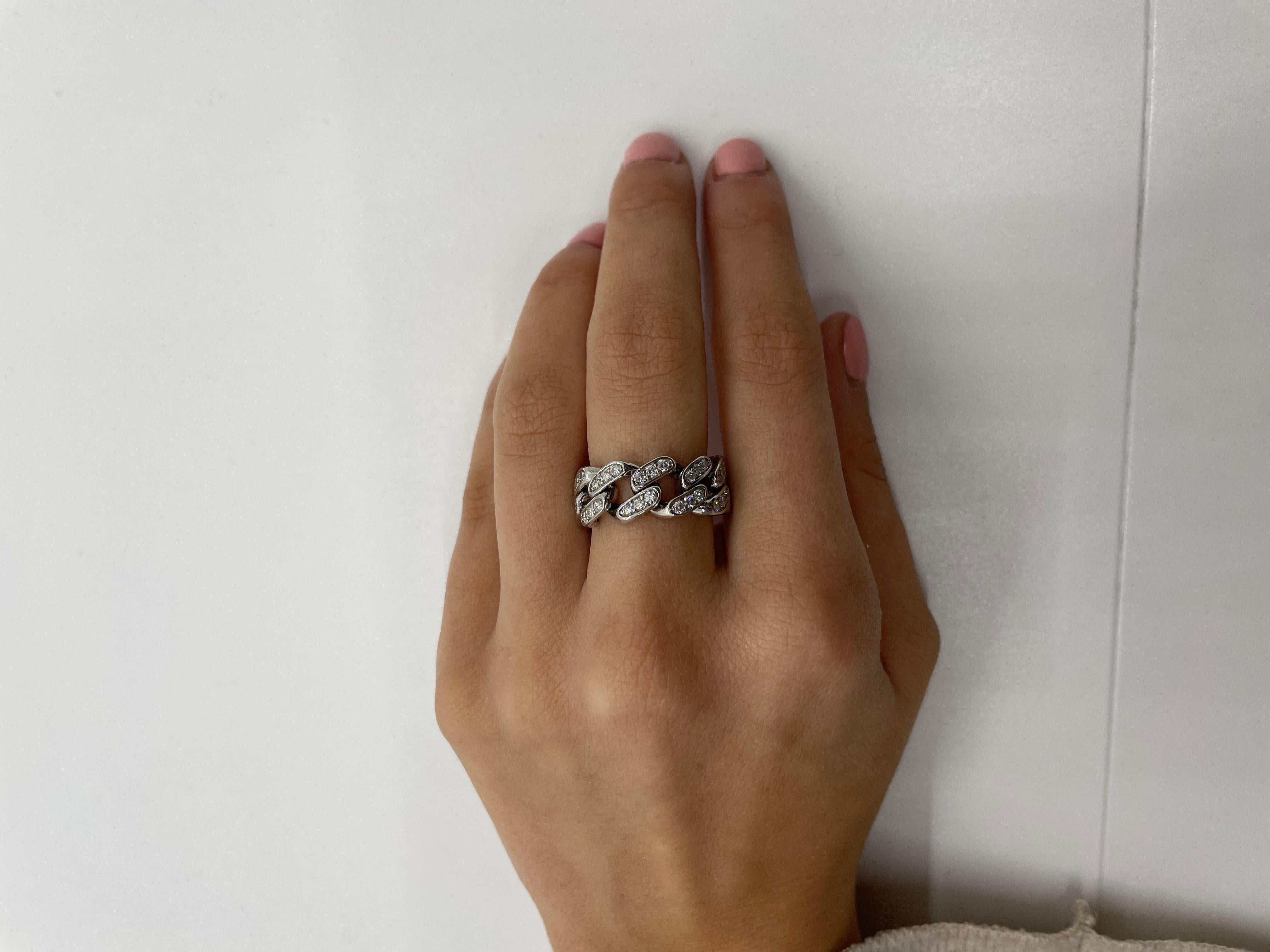 in vendita:  Anello Cuban Link con diamante in oro bianco 18 carati 3