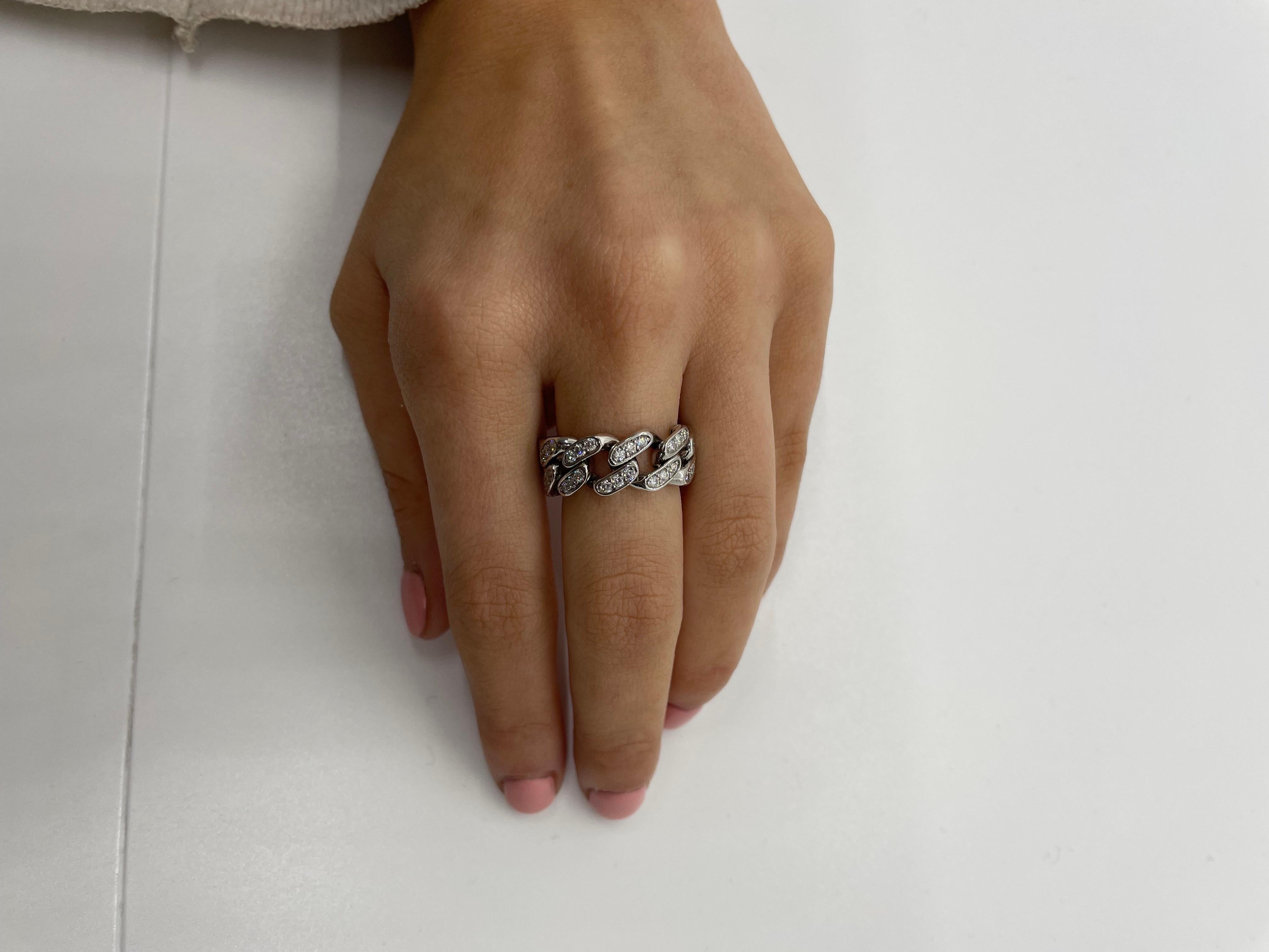 in vendita:  Anello Cuban Link con diamante in oro bianco 18 carati 4