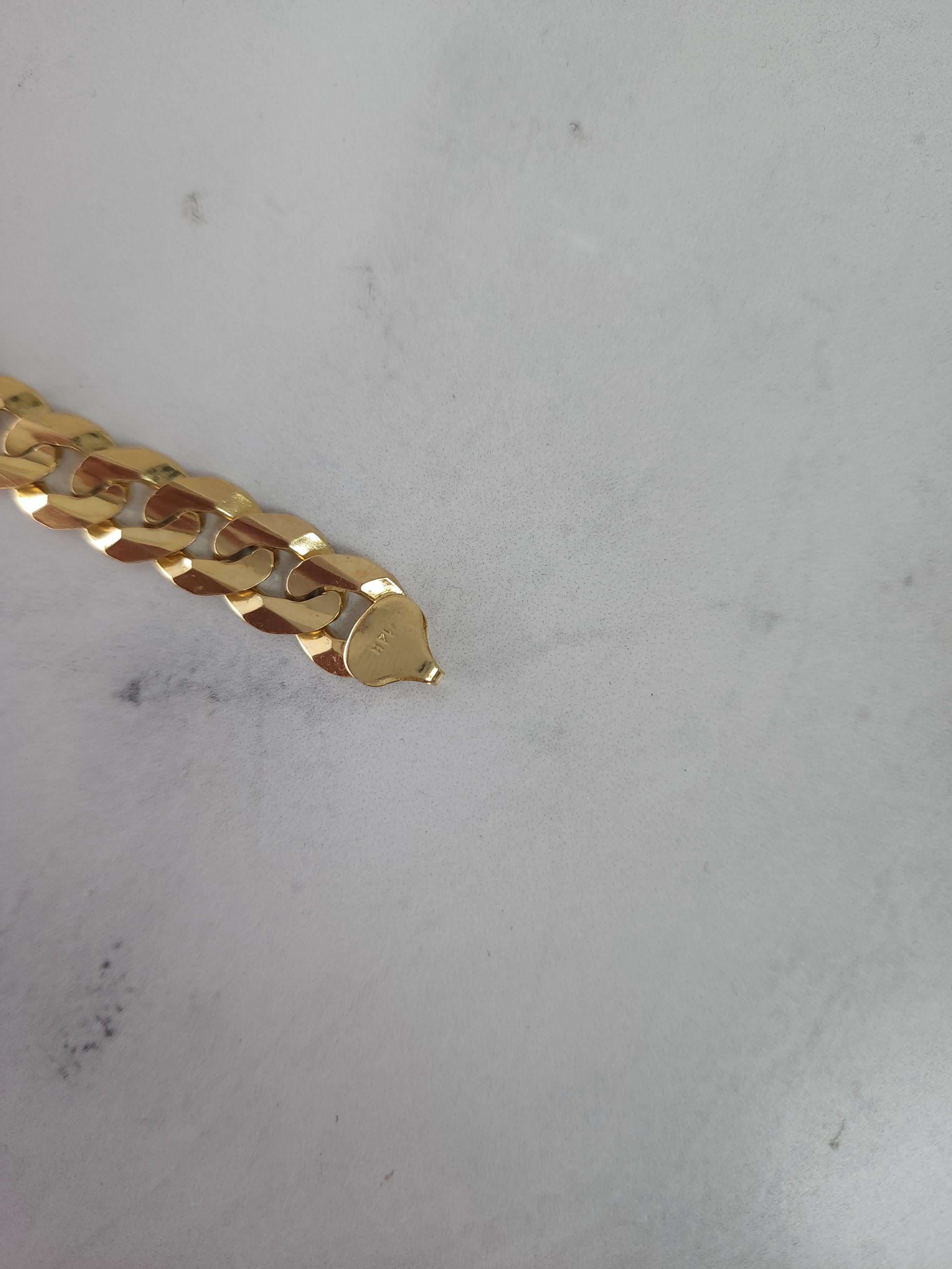 Femenino o masculino Pulsera de Eslabones Cubanos de Oro Amarillo 14k en venta