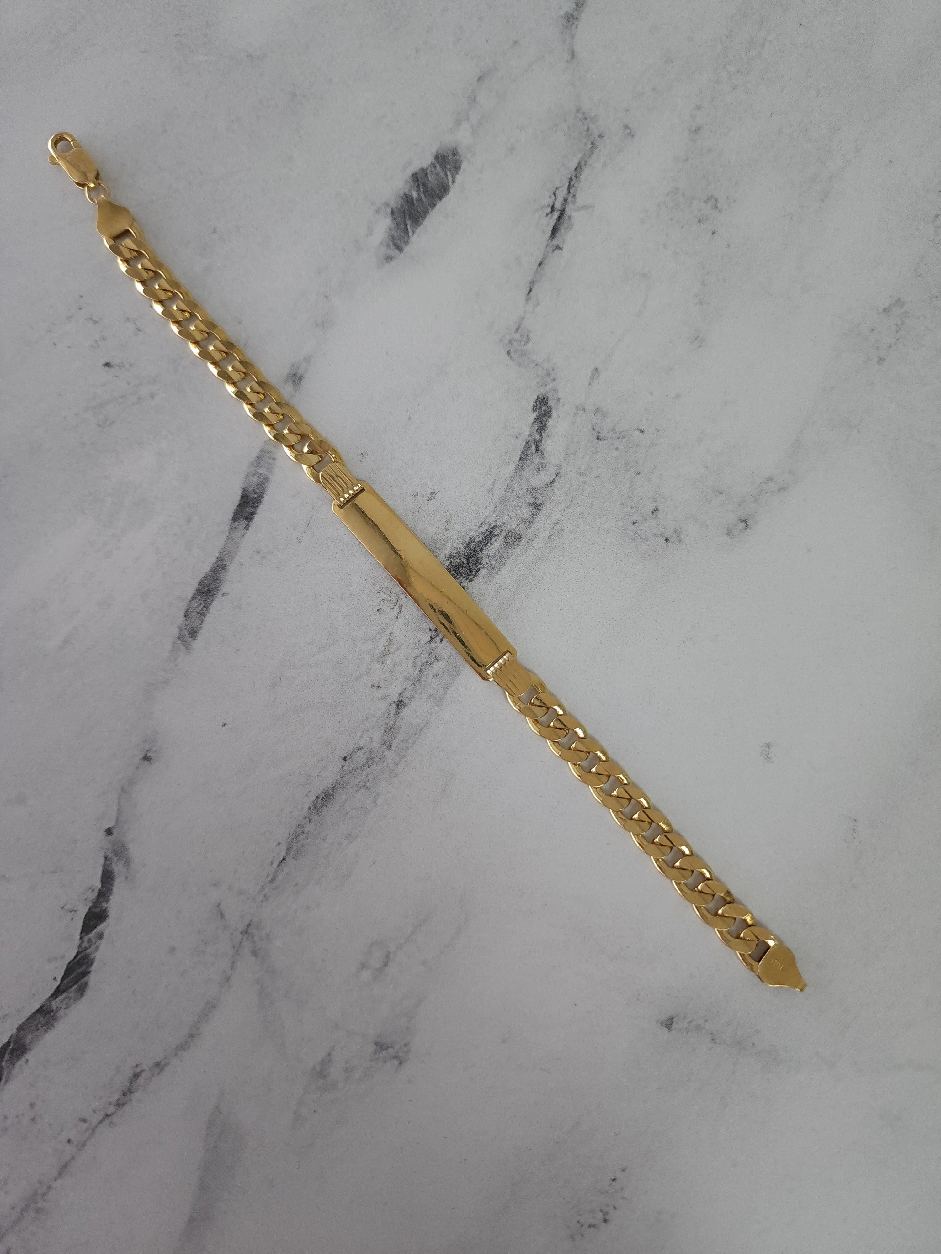 Bracelet à maillons cubains en or jaune 14 carats Neuf - En vente à Sugar Land, TX