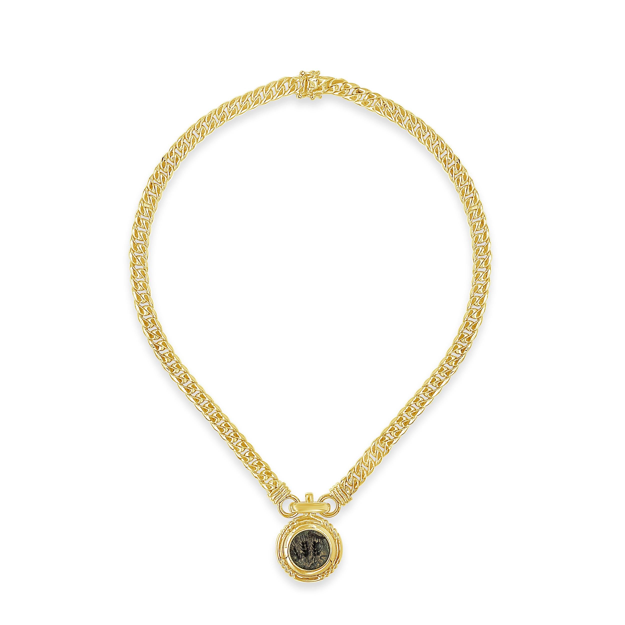 medallion cuban link pendant