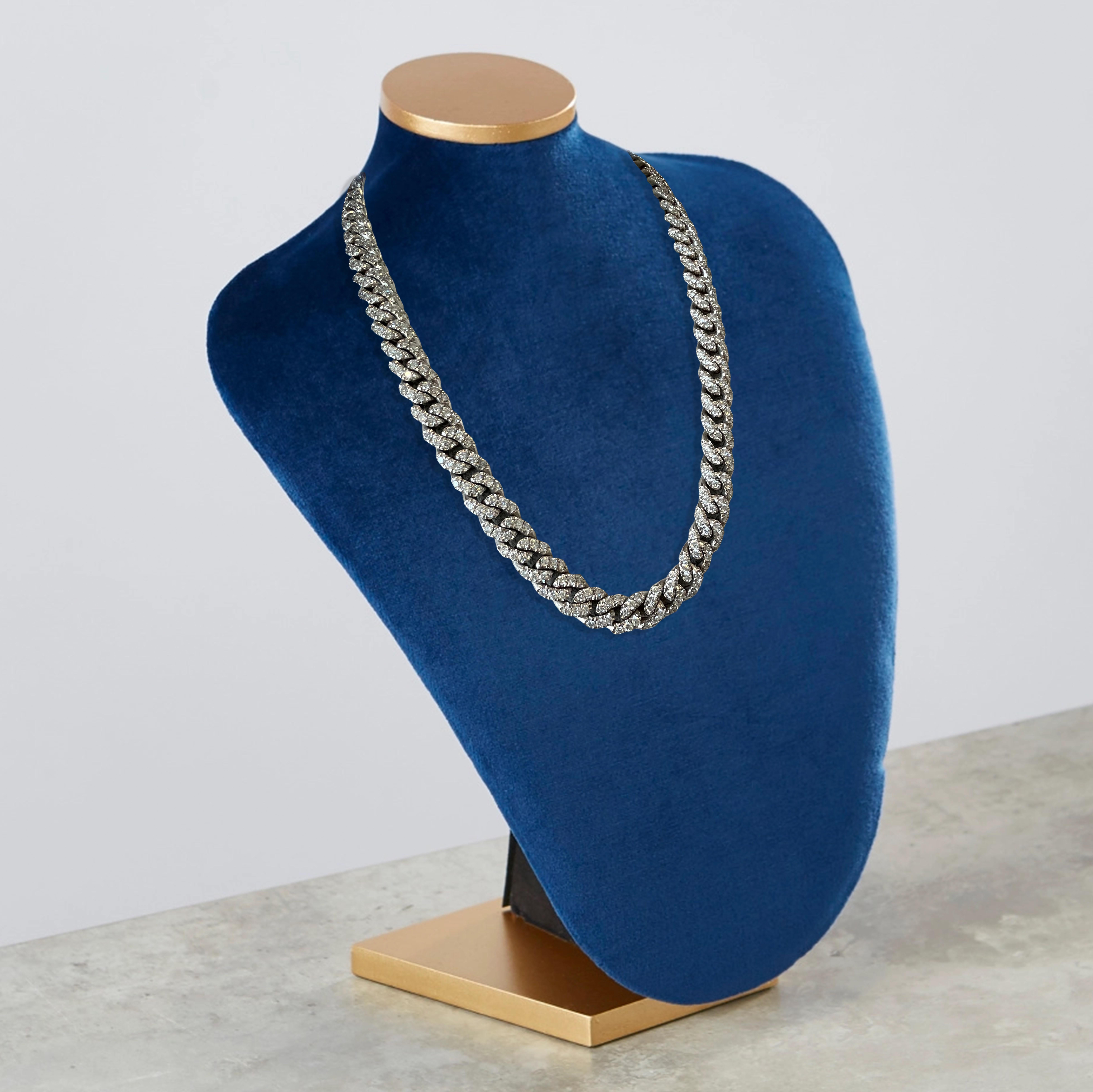 Cuban Link Necklace, 70 Carat White 