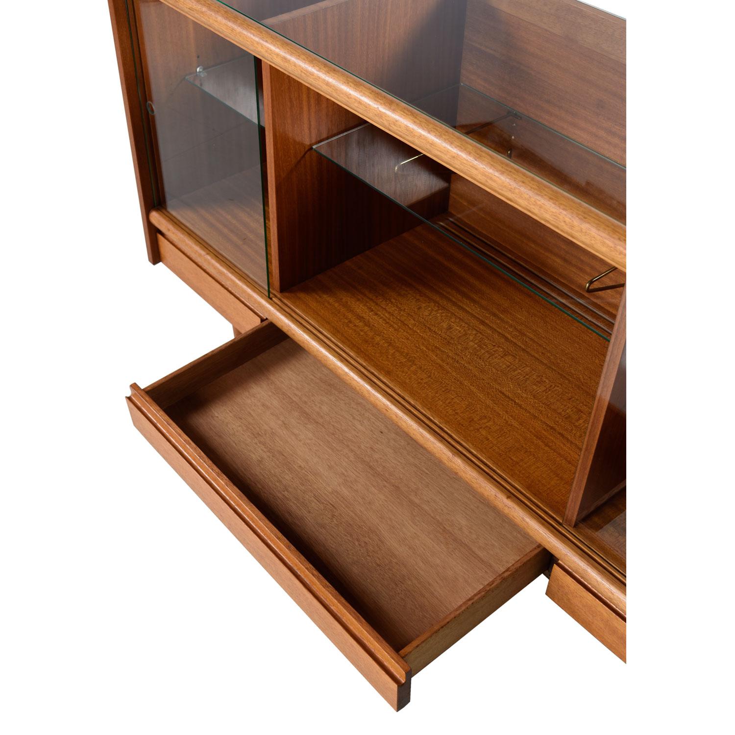 glass display credenza