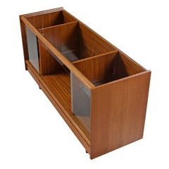 Cuban Mahogany & Glass Display Cabinet Credenza John Keal 'Attr.' Brown Saltman