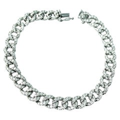 Bracelet cubain en or blanc 18 carats, fabriqué en Italie