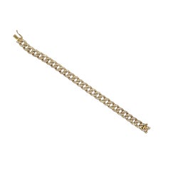 Bracciale Cubano in oro giallo massiccio e diamanti