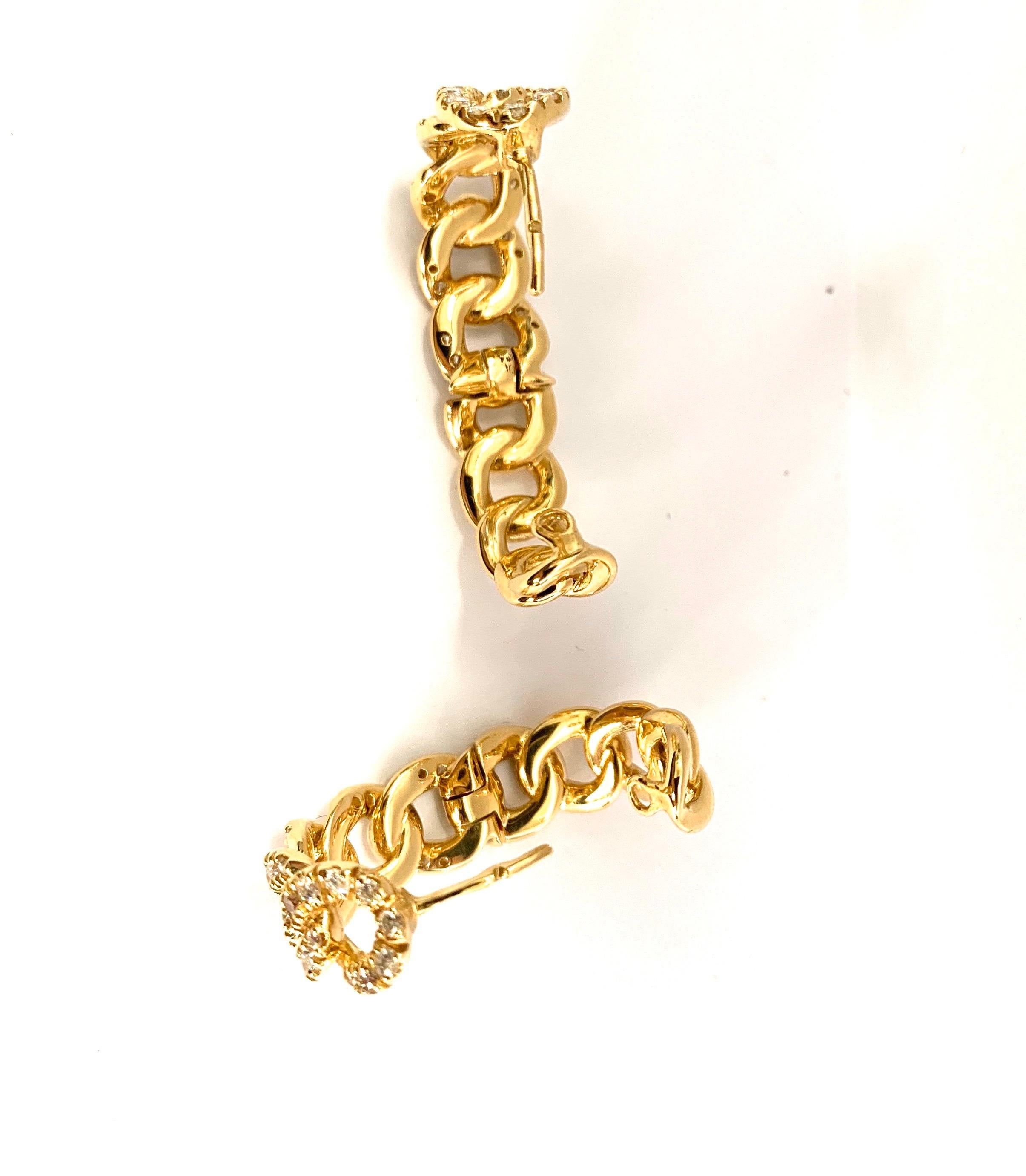 Cuban Yellow Earrings 18 Karat Gold Made in Italy In New Condition In Milano, Lombardia