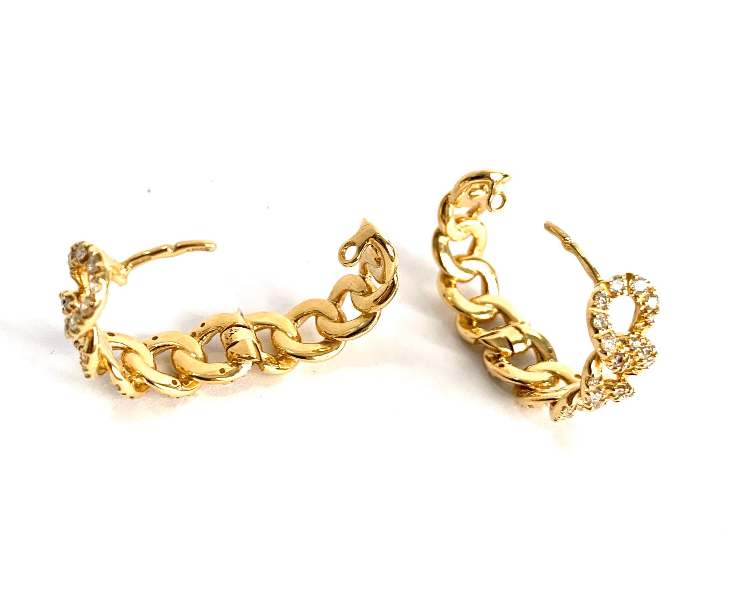 Cuban Yellow Earrings 18 Karat Gold Made in Italy 1