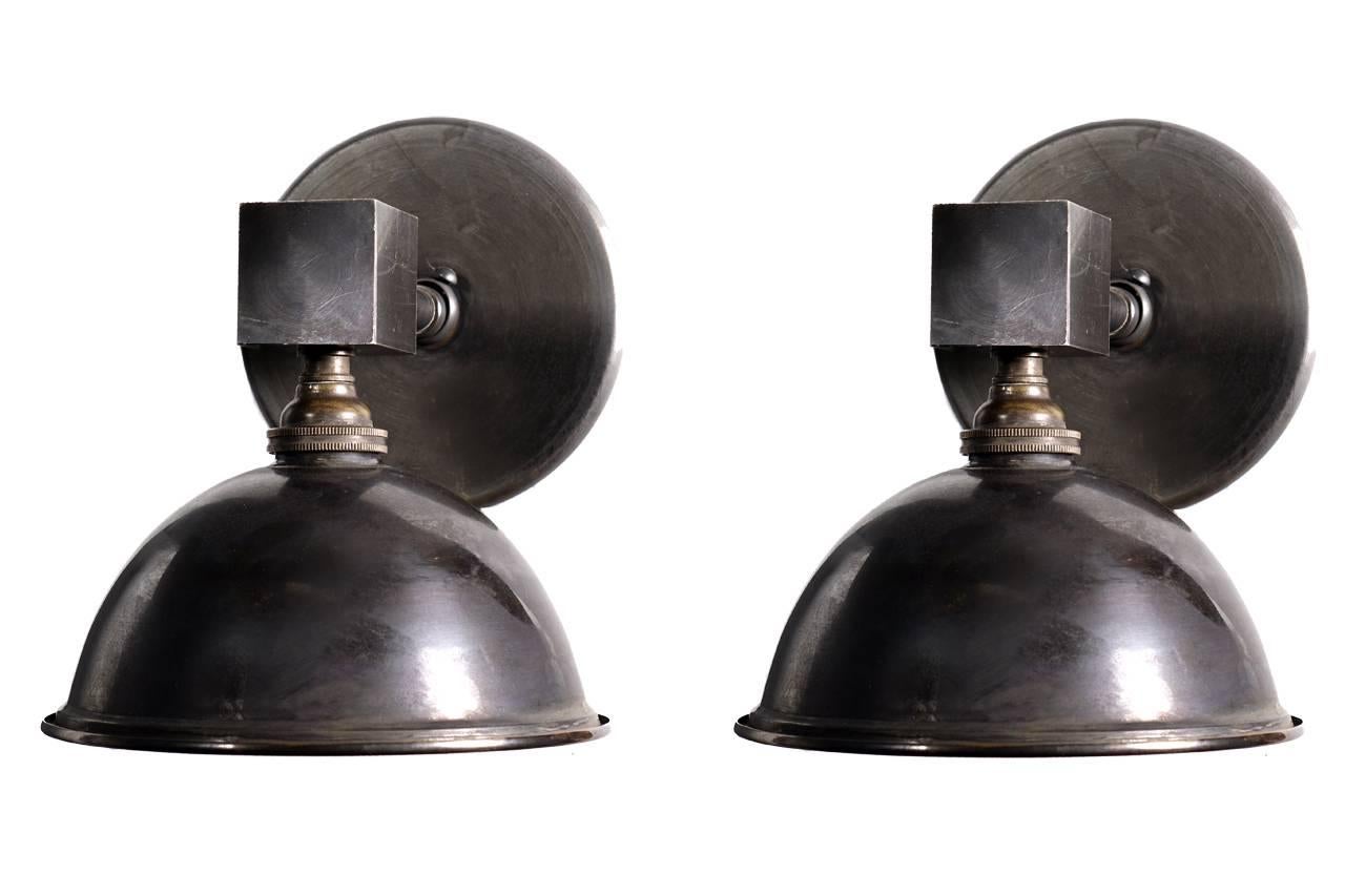 Art Deco Cube and Dome Sconces For Sale
