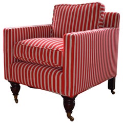 Cube Armchair Upholstered in Gert Voorjans for Jim Thompson Epinglé Stripe