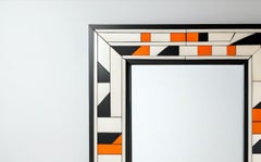 Cube : Black and Pink Wall Mirror Inspired by Cubism, Handcrafted by Artisanal
