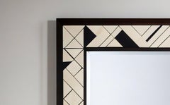 Cube : Black and White Wall Mirror Inspired by Cubism, Handcrafted by Artisanal