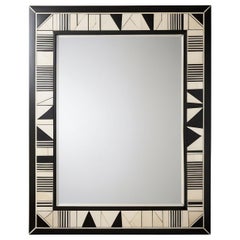 Cube : Black and White Wall Mirror Inspired by Cubism, Handcrafted by Artisanal