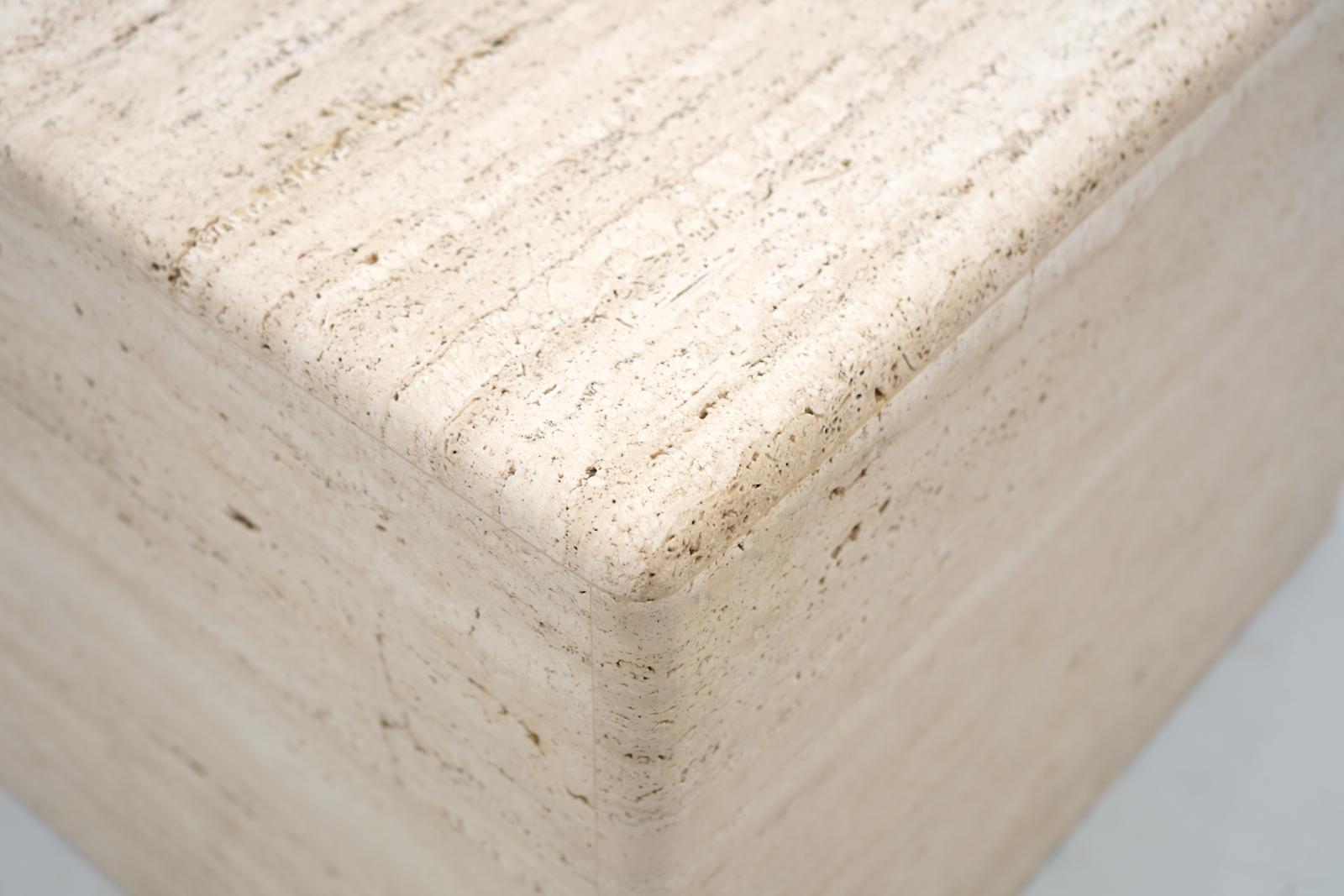 Cube Coffee or Side Table in Italian Travertine, 1970s 2