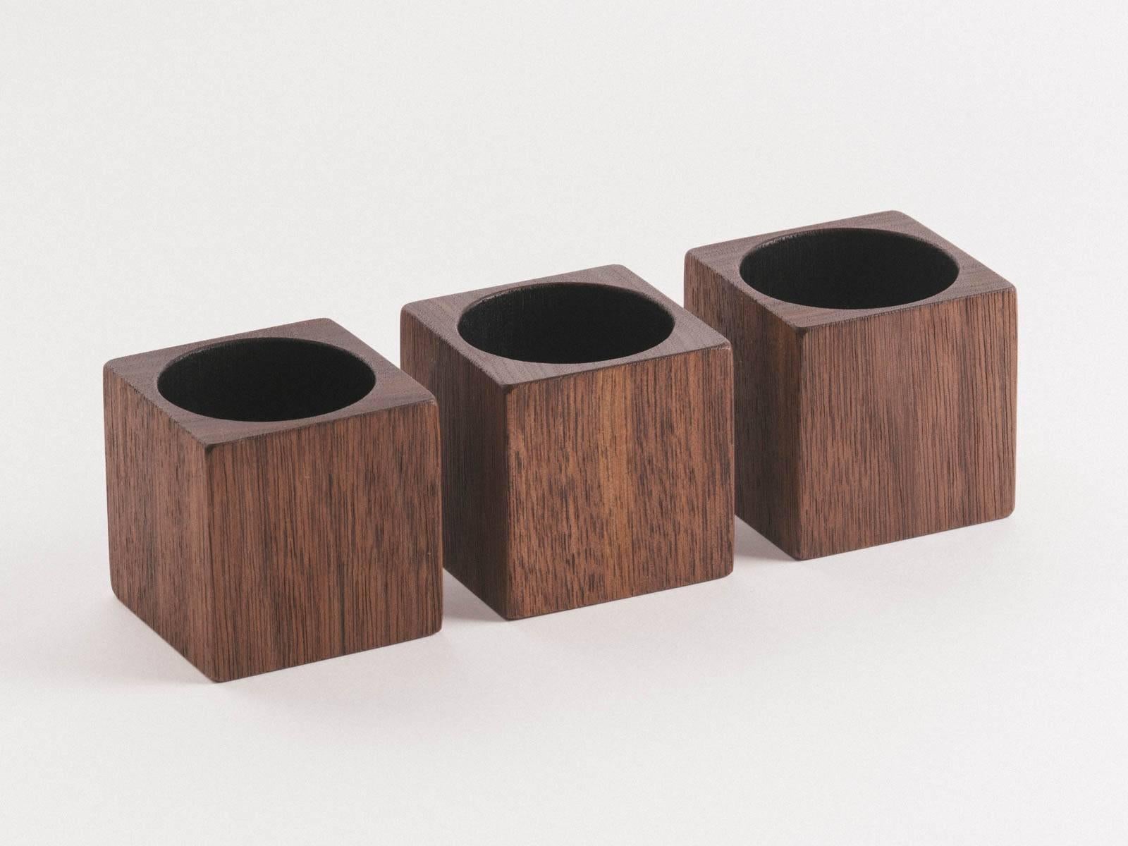 Anglo-Japanese Cube Cup in Walnut For Sale