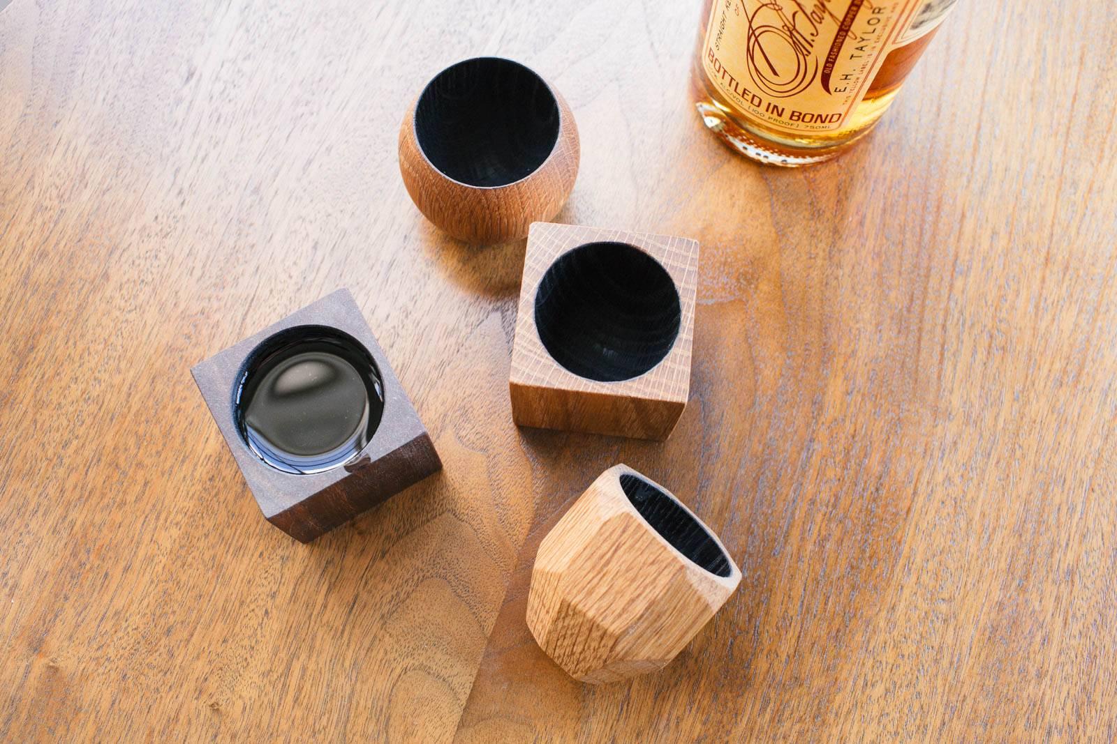 Cube Cup in Walnut For Sale 1