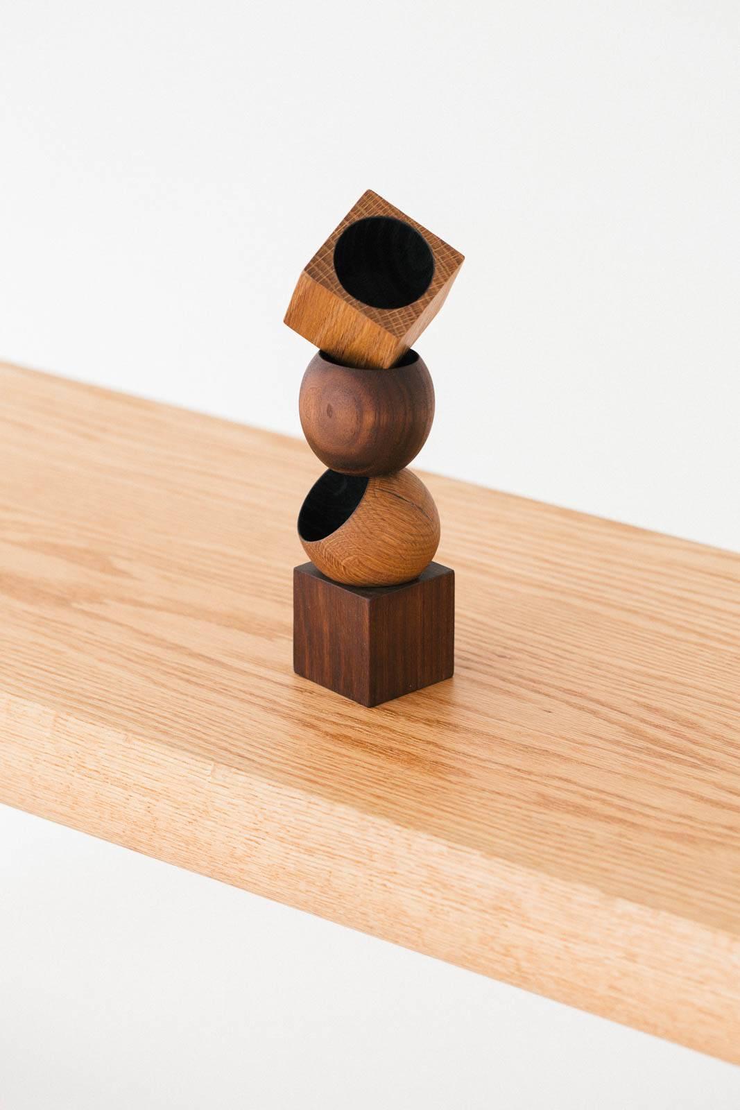 Cube Cup in Walnut For Sale 2