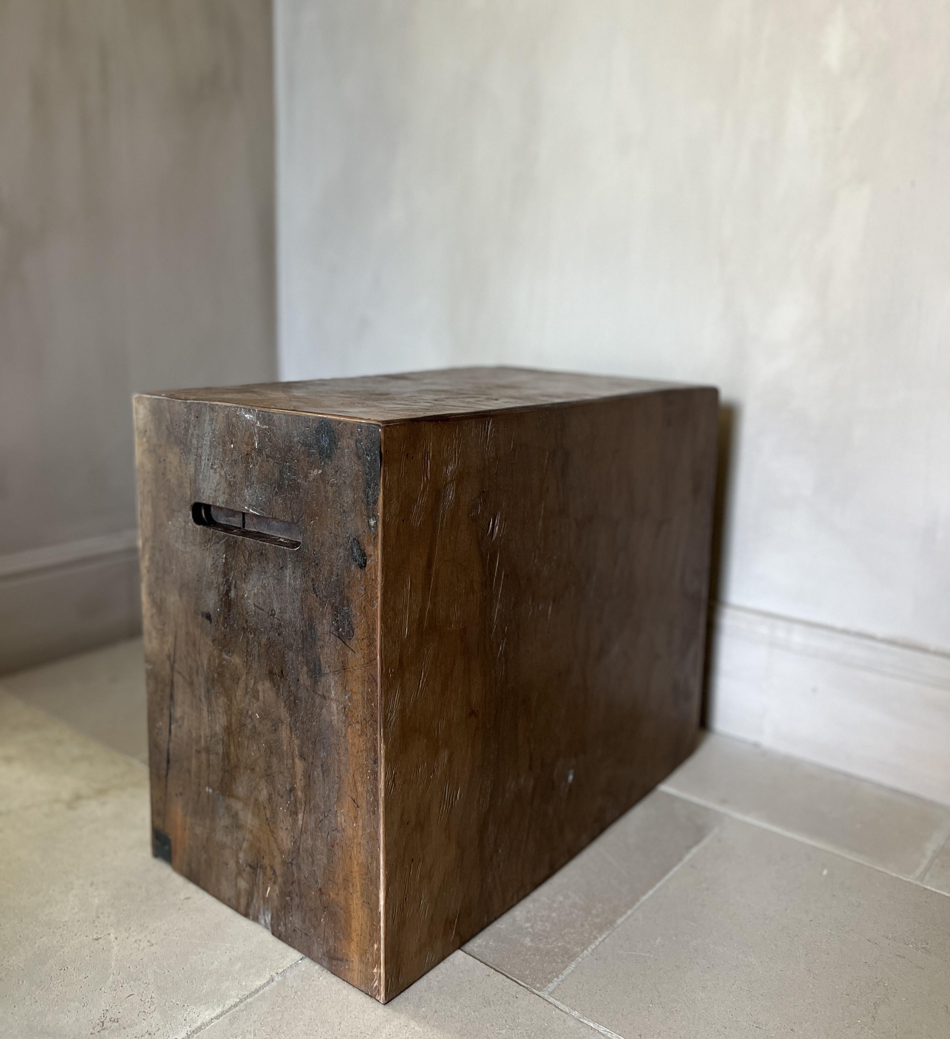 Contemporary Cube custom Sidetable 18th Century Walnut For Sale
