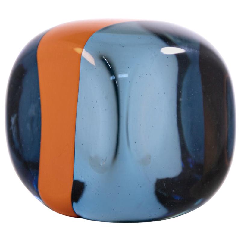 Cube Decorative Glass by Venini Signed Pierre Cardin, 1970s