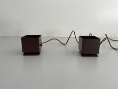 Cube Design Pair of Wall Lamps by Rudolf von Prusky, 1970s, Germany