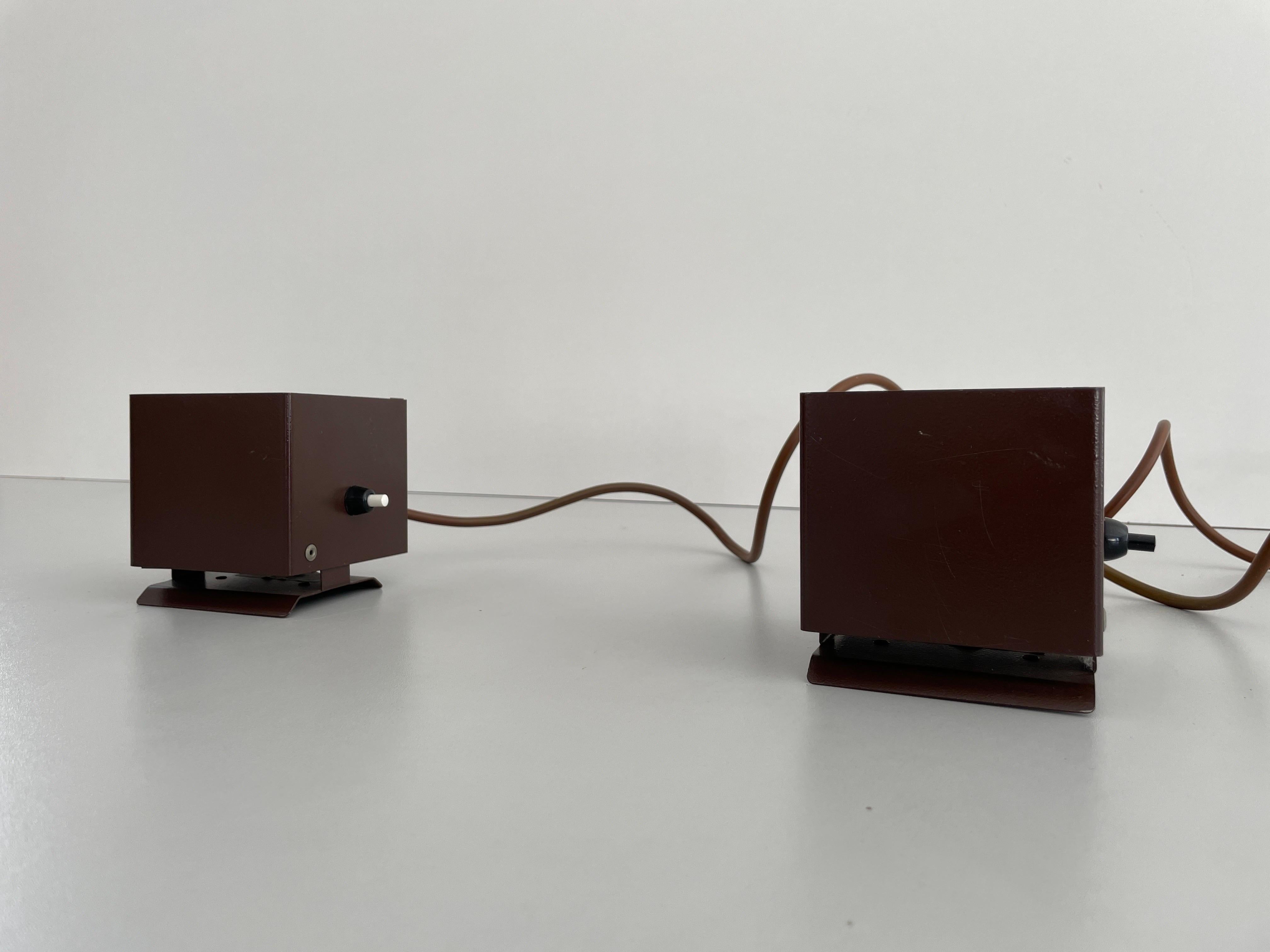 Late 20th Century Cube Design Pair of Wall Lamps by Rudolf von Prusky, 1970s, Germany For Sale