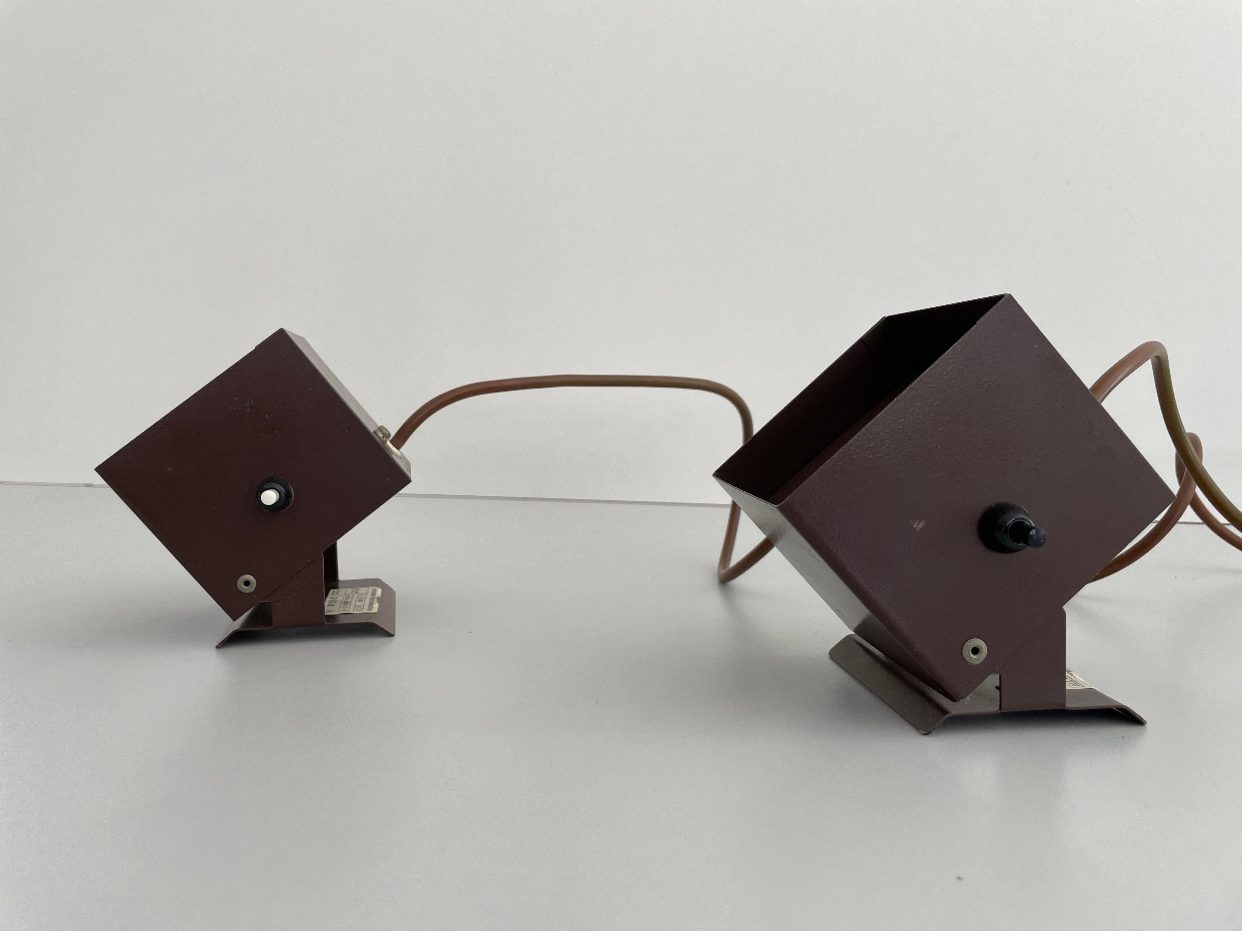 Cube Design Pair of Wall Lamps by Rudolf von Prusky, 1970s, Germany For Sale 2