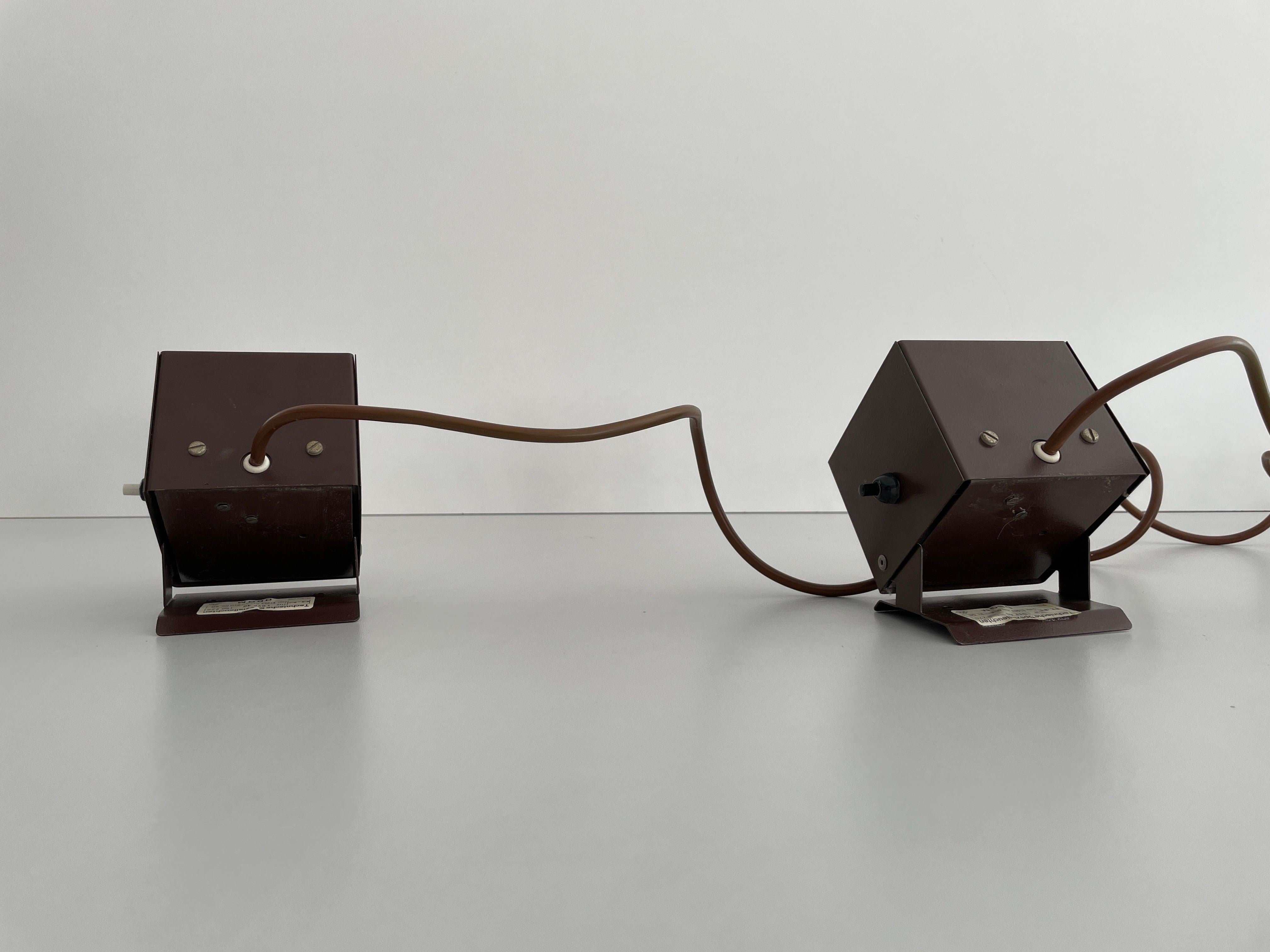 Cube Design Pair of Wall Lamps by Rudolf von Prusky, 1970s, Germany For Sale 3