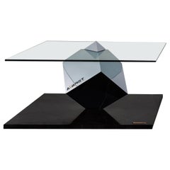 Cube Essentia Contemporary Design Centre Table Steel or Corten and Black Marble