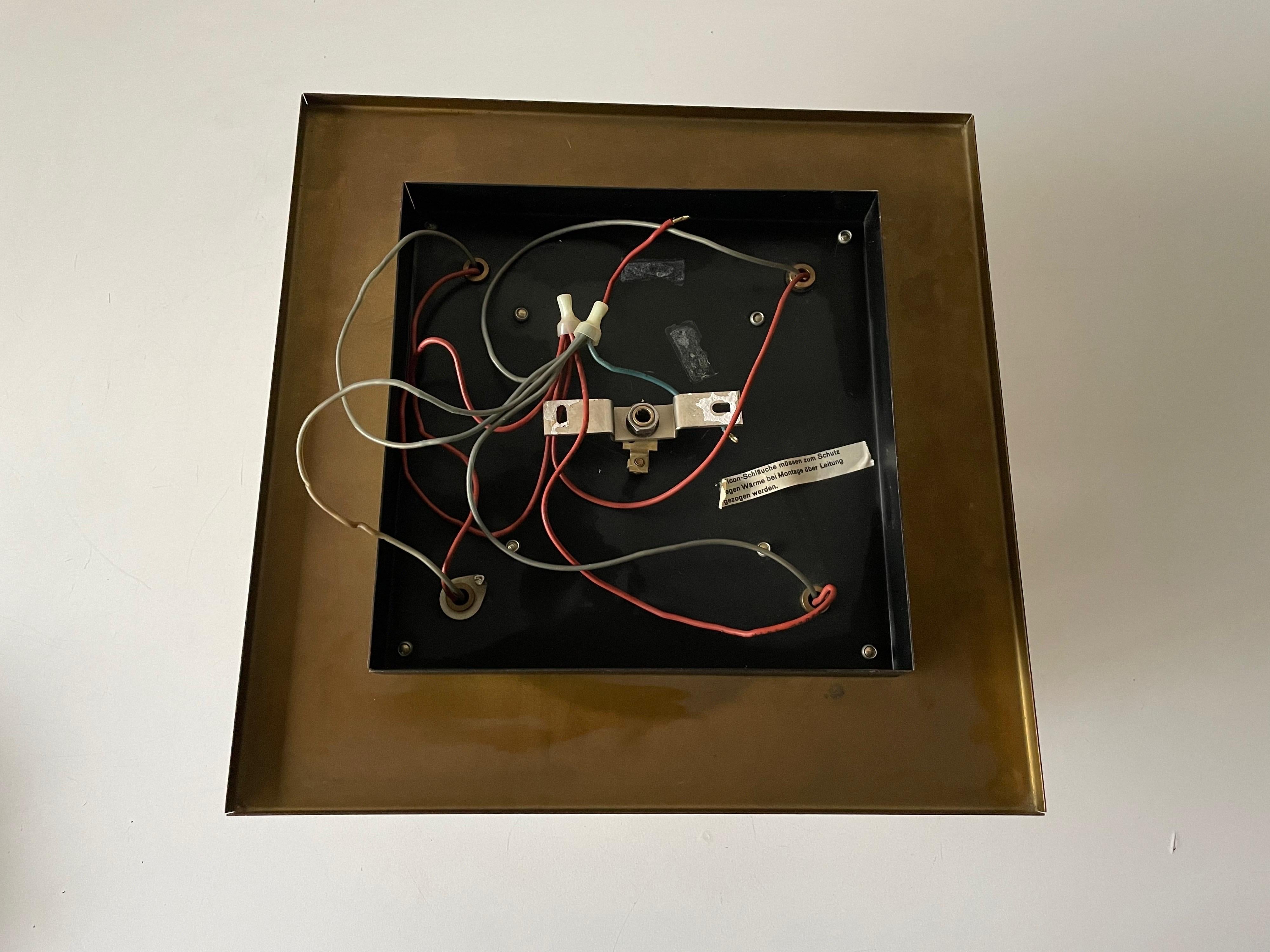 Flush Mount-Leuchte aus Würfelglas und Messing von Kalmar Leuchten, 1960er Jahre, Deutschland im Angebot 14