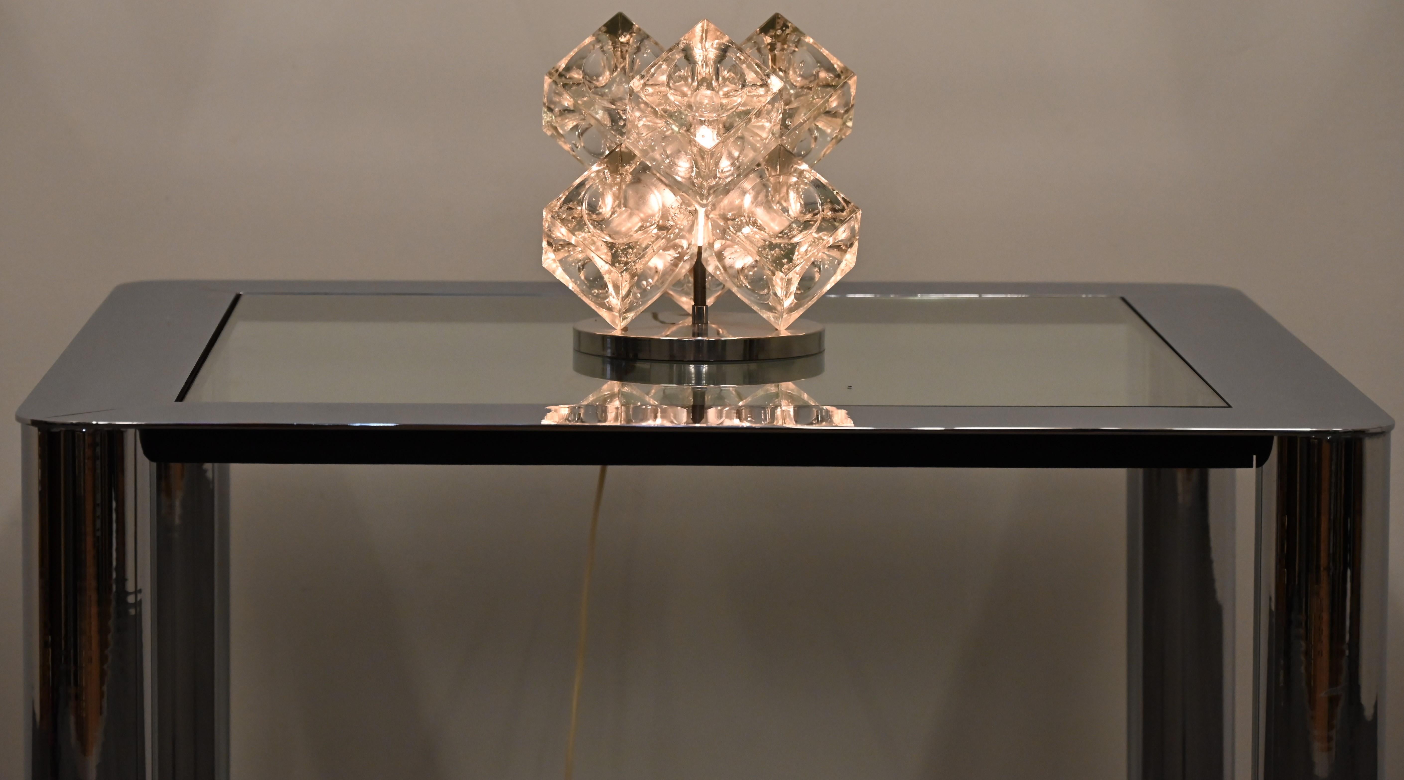 Cube Glass Lamp by Albano Poli 