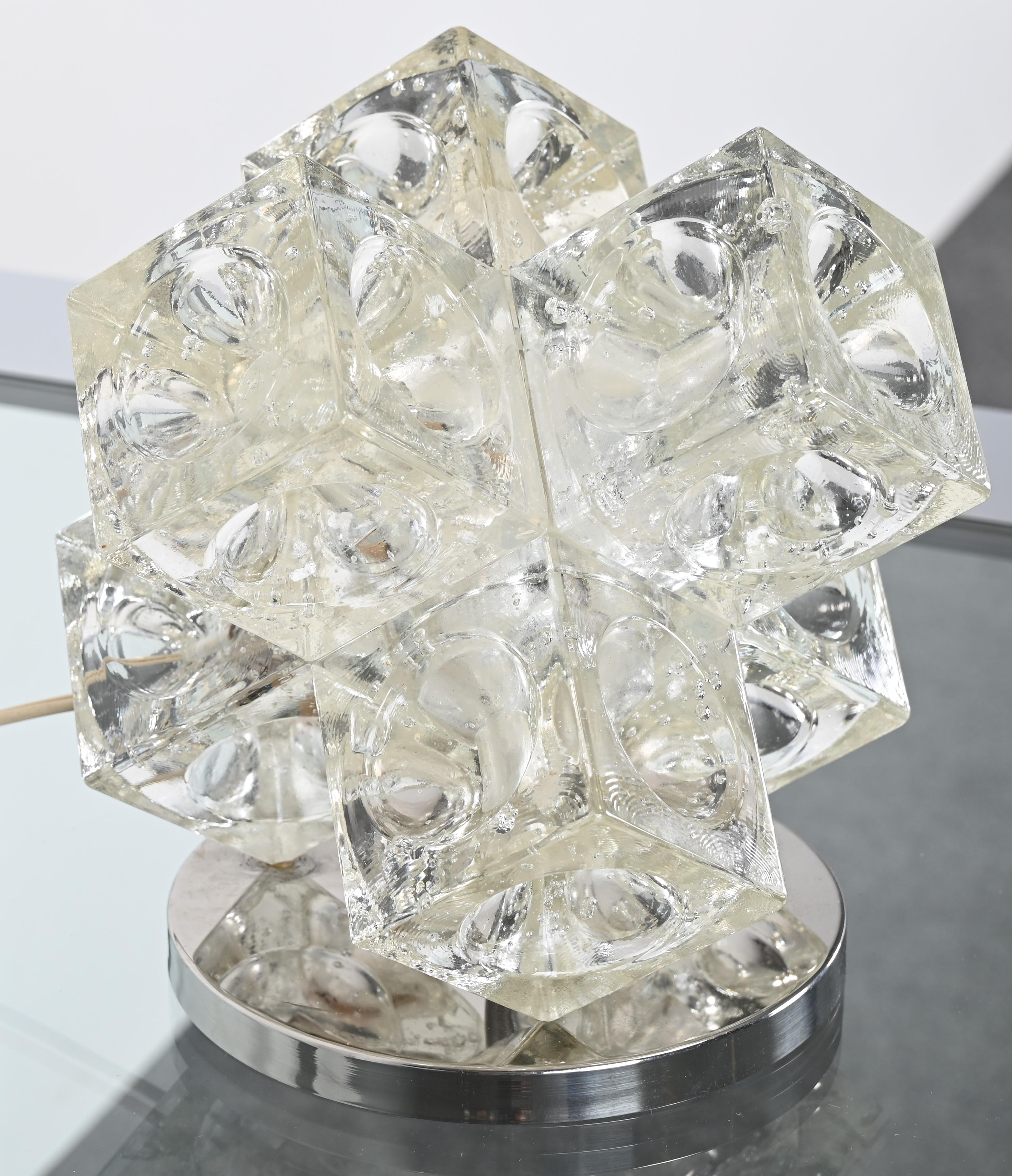 Mid-Century Modern Cube Glass Lamp by Albano Poli 
