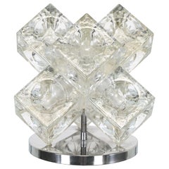 Cube Glass Lamp by Albano Poli "Eclisse" by Poliarte, 1968