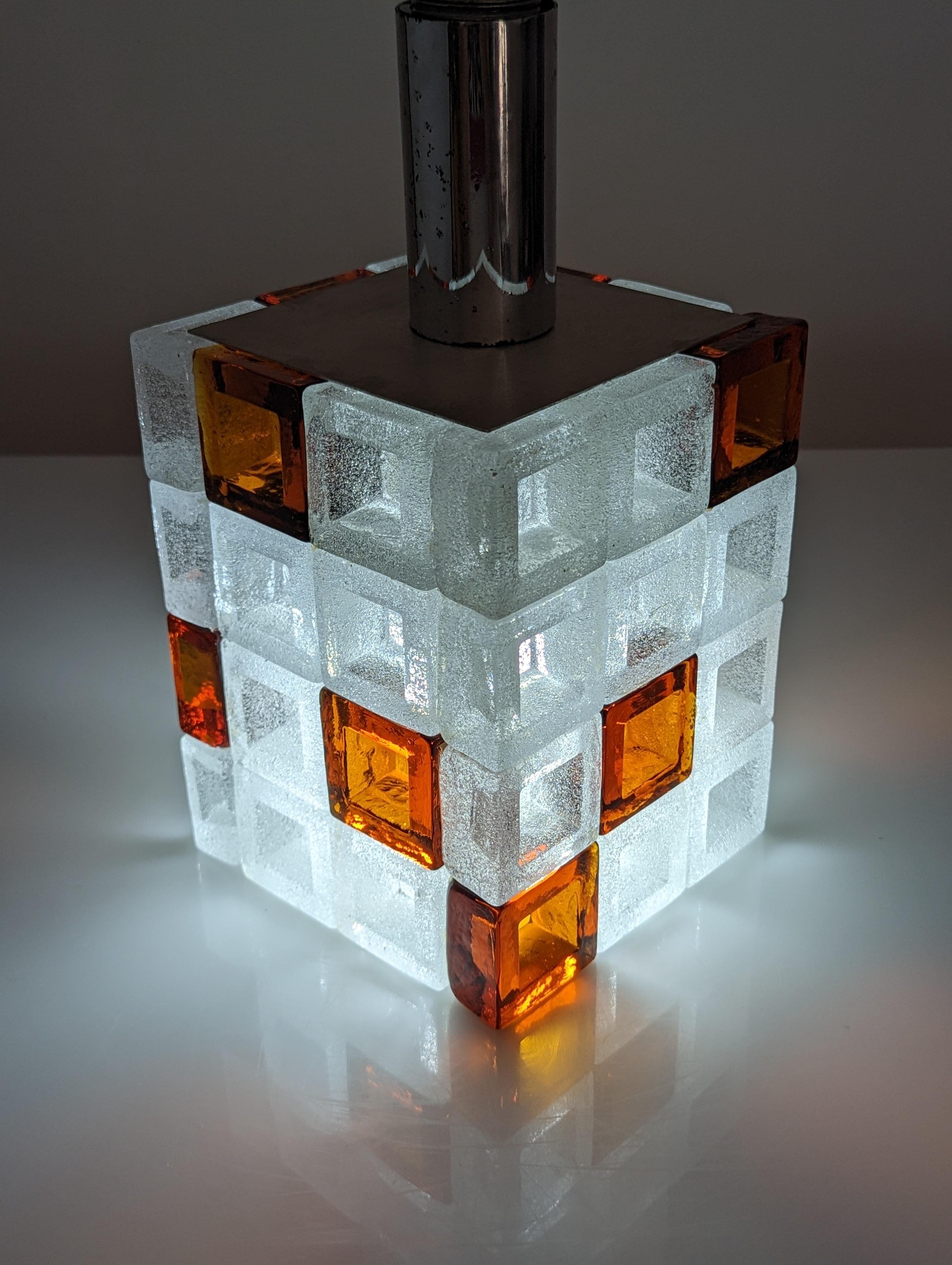 Mid-Century Modern Lampe cubique d'Albano Poli pour Poliarte, années 1960 en vente