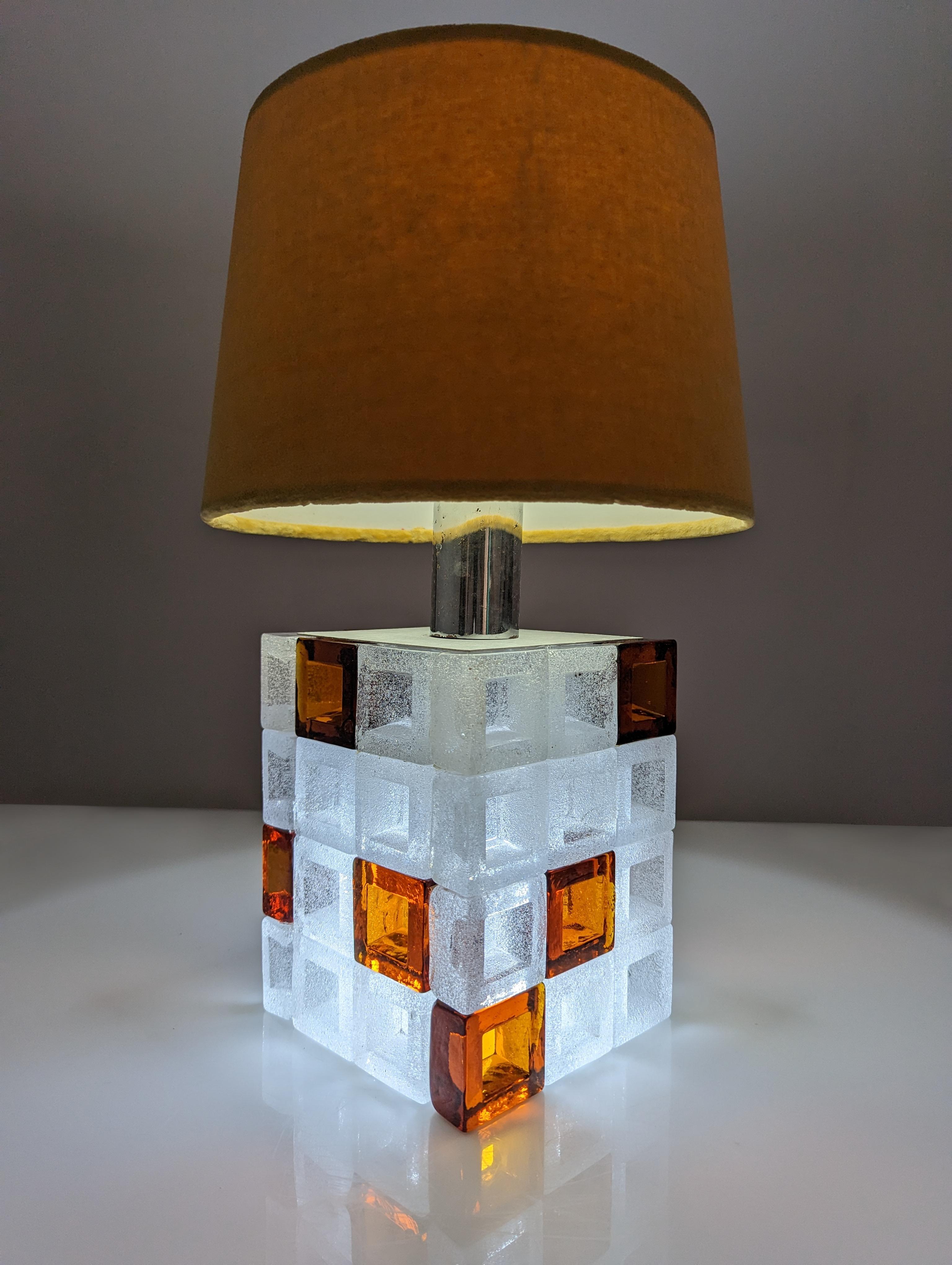 italien Lampe cubique d'Albano Poli pour Poliarte, années 1960 en vente