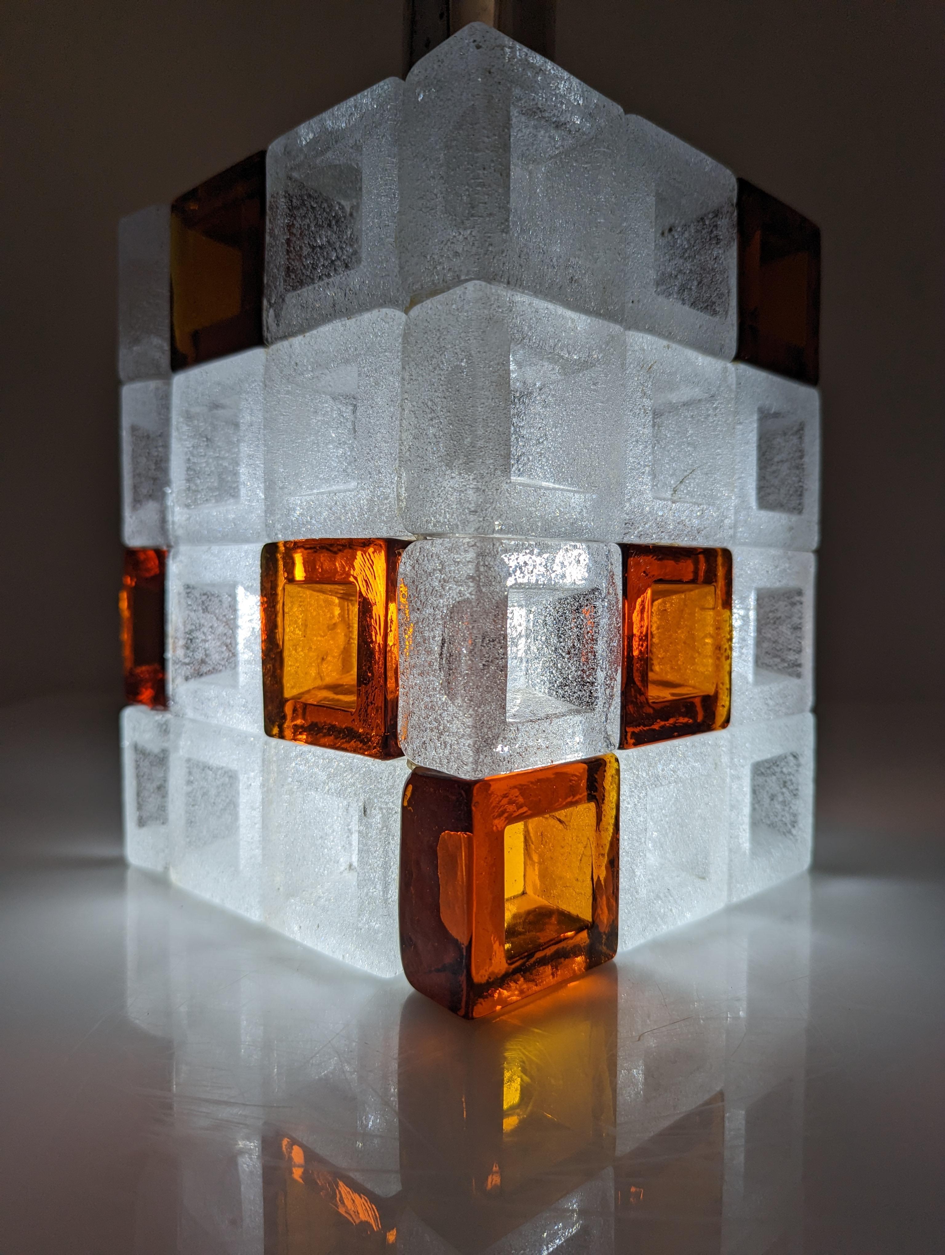 Mid-Century Modern Cube Lamp by Albano Poli for Poliarte 1960s For Sale