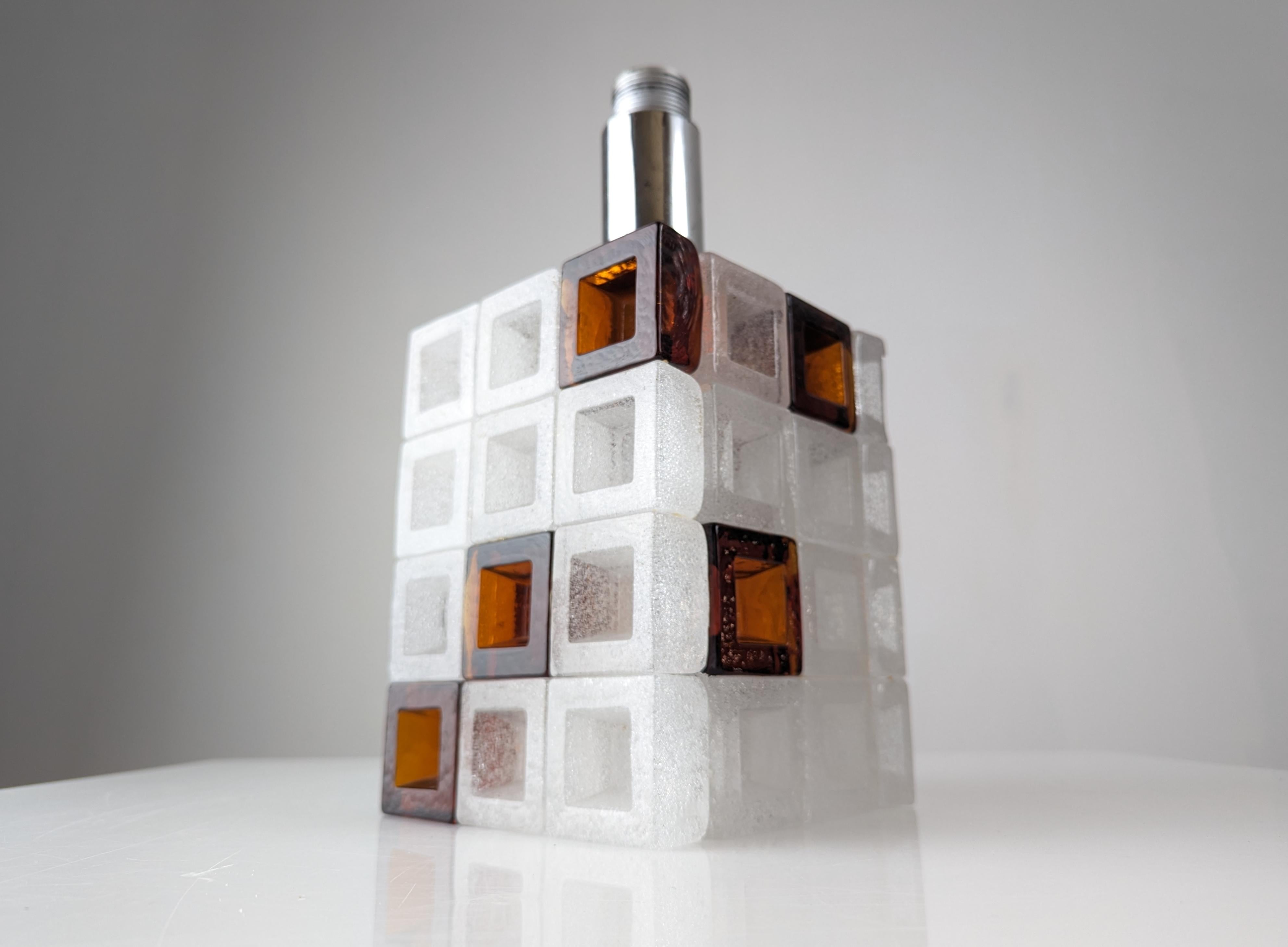 Mid-20th Century Cube Lamp by Albano Poli for Poliarte 1960s For Sale