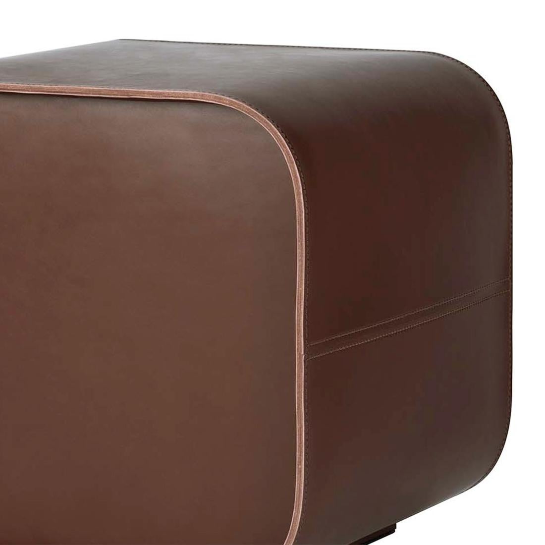 leather cube stool