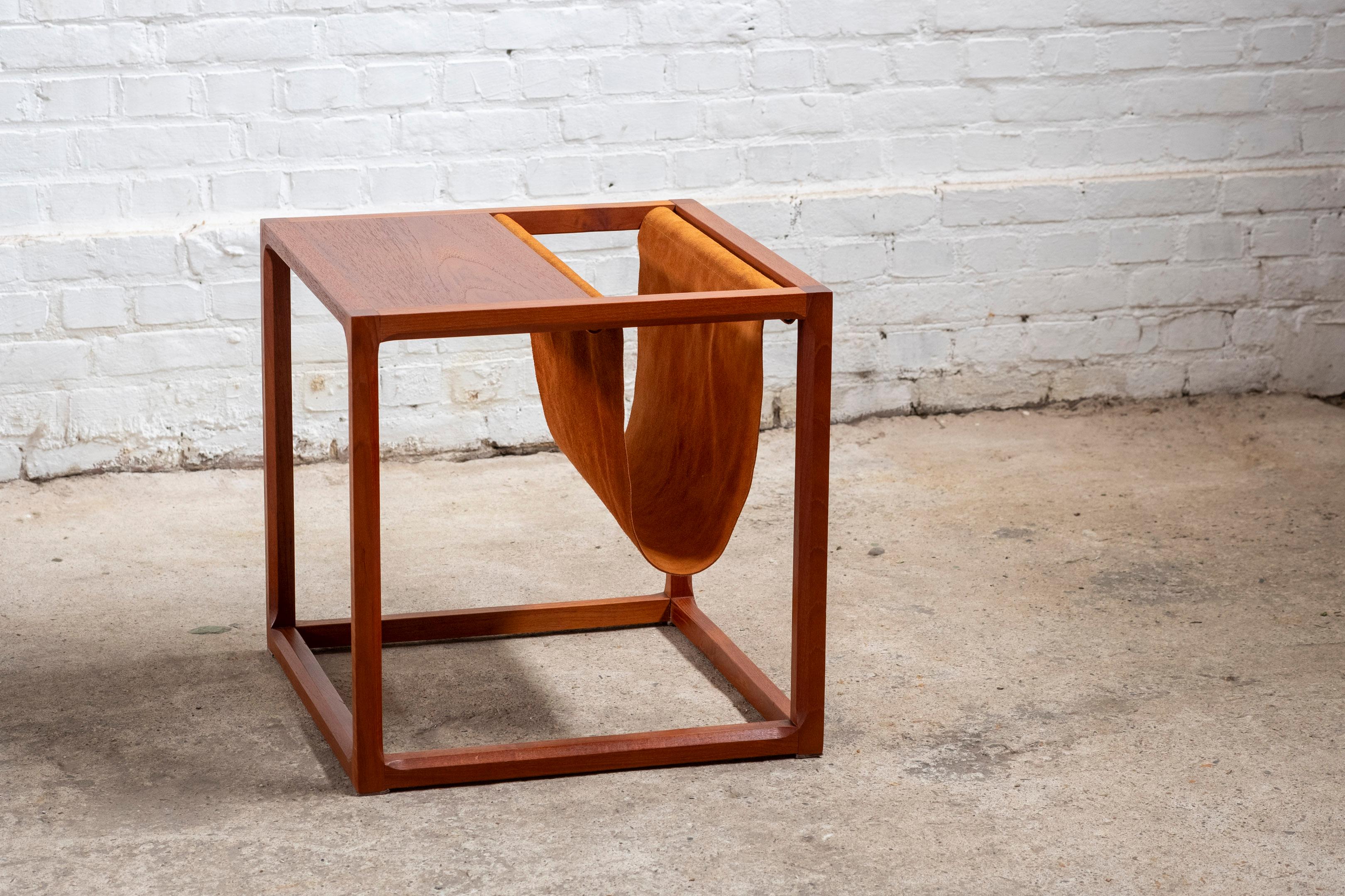 Danish Cube Magazine Rack/ Side table by Kai Kristiansen for Aksel Kjersgaard, Denmark