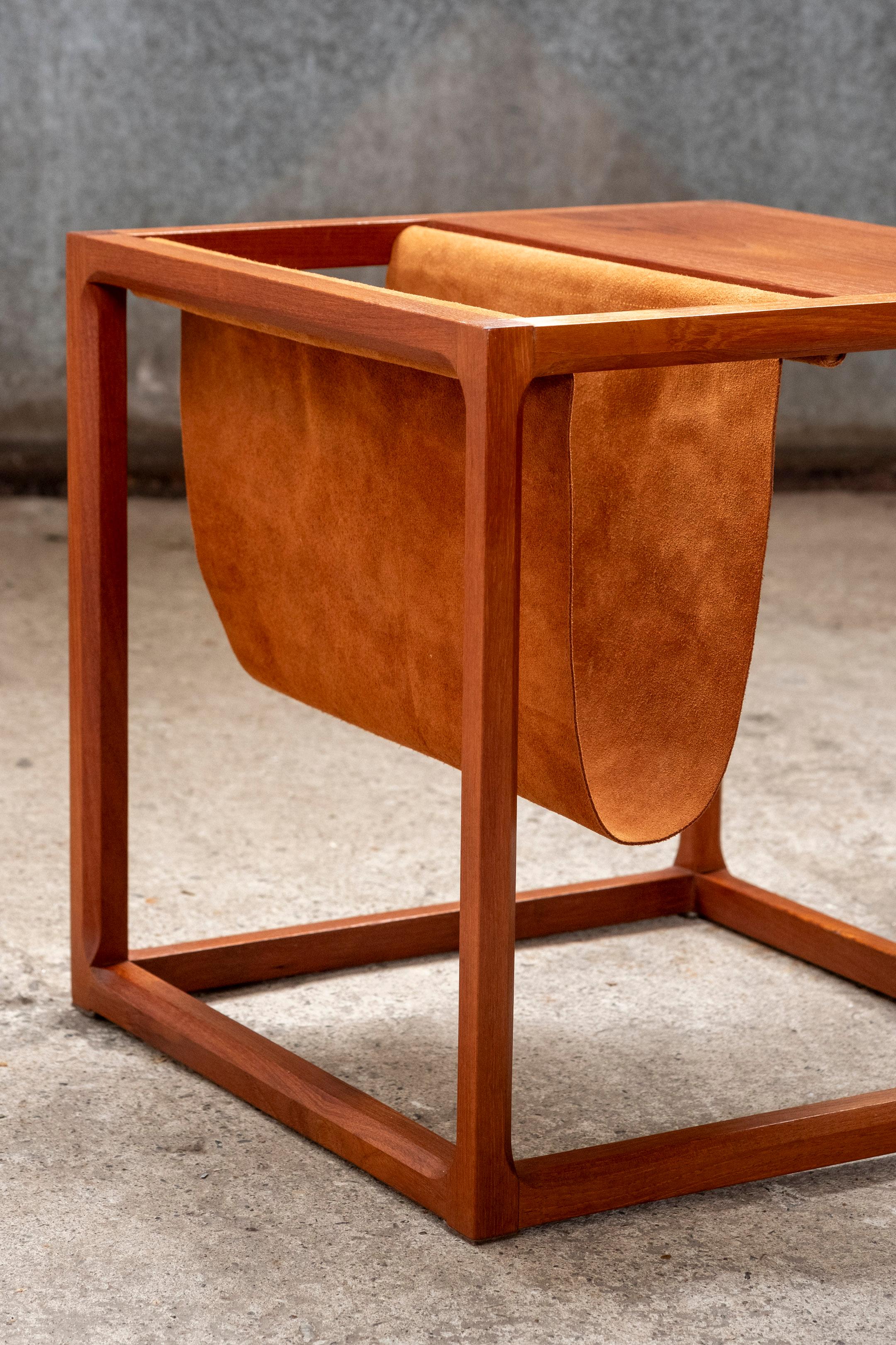 Mid-20th Century Cube Magazine Rack/ Side table by Kai Kristiansen for Aksel Kjersgaard, Denmark