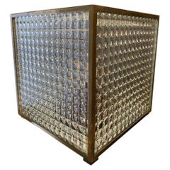 Cube Mirrored Retro Glass Table or Floor Lamp-France