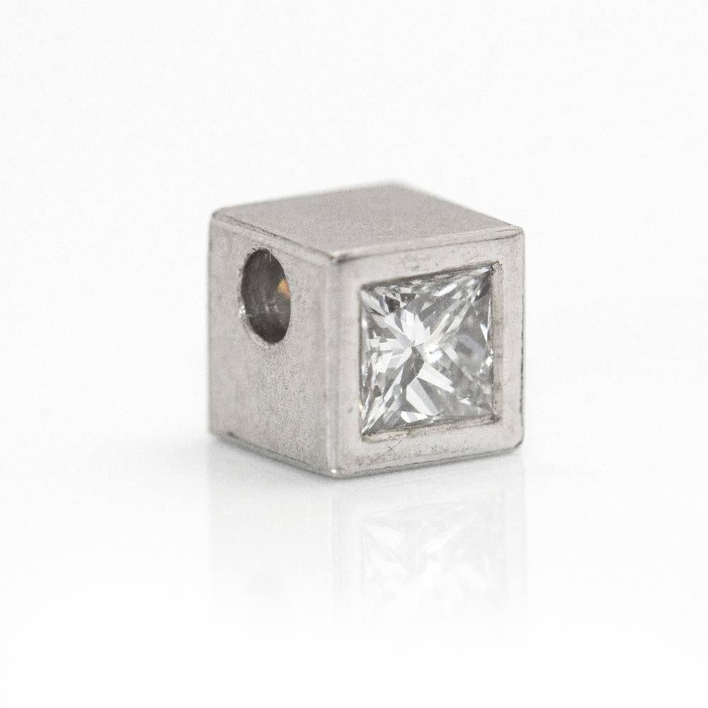 Women's or Men's CUBE NIESSING Platinum and Diamond Pendant For Sale