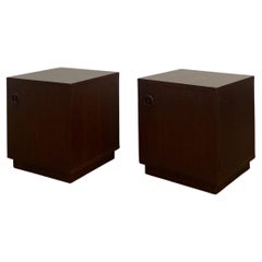 Cube nightstands in dark walnut - pair