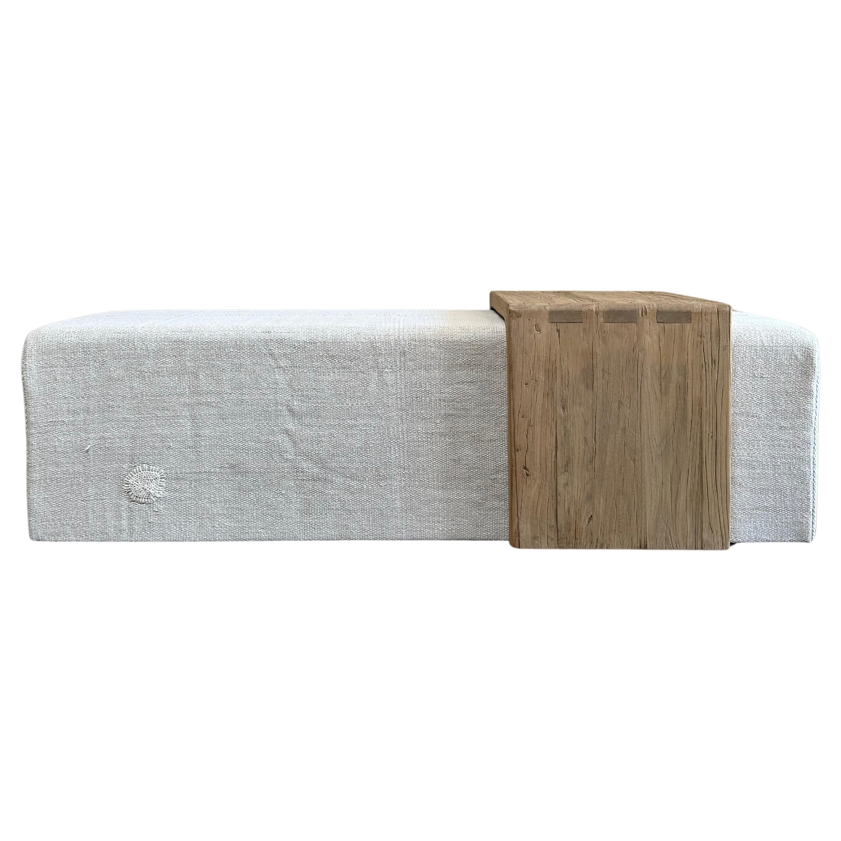 Cube ottoman 65" with elm table For Sale