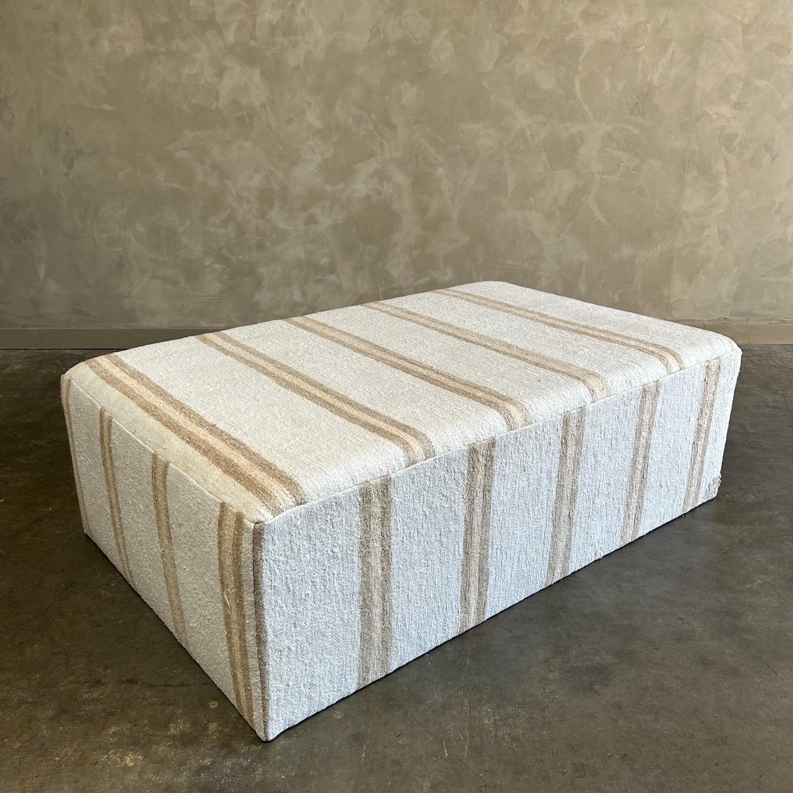 Cube ottoman w/ elm waterfall table 4