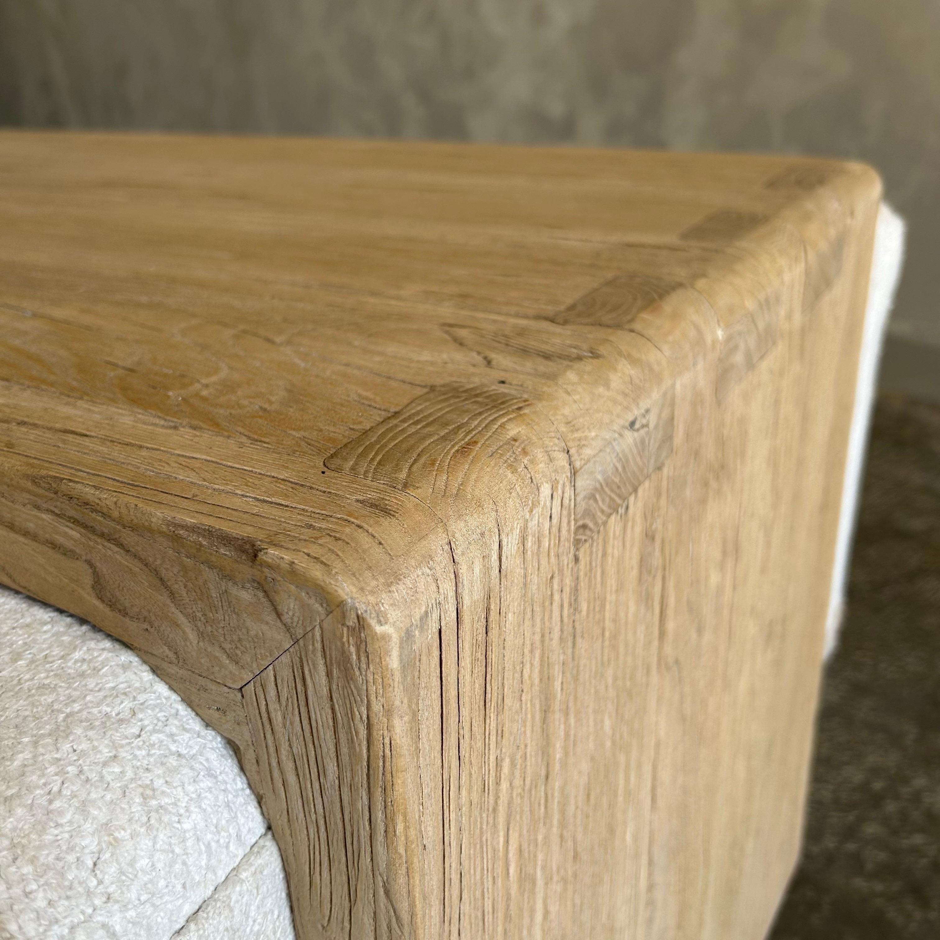 Cube ottoman w/ elm waterfall table For Sale 1