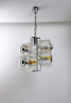 Cube Pendant Lamp in Murano Glass by VeArt, 1960s
