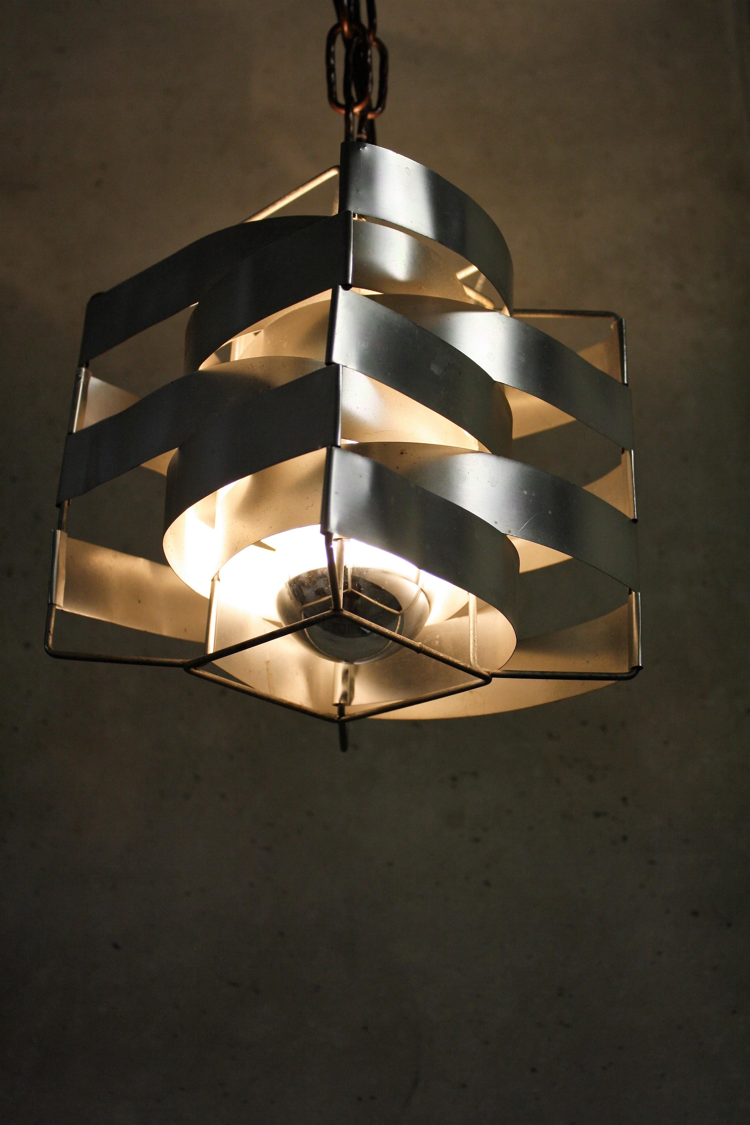 French Cube Pendant Light by Max Sauze, 1970, France