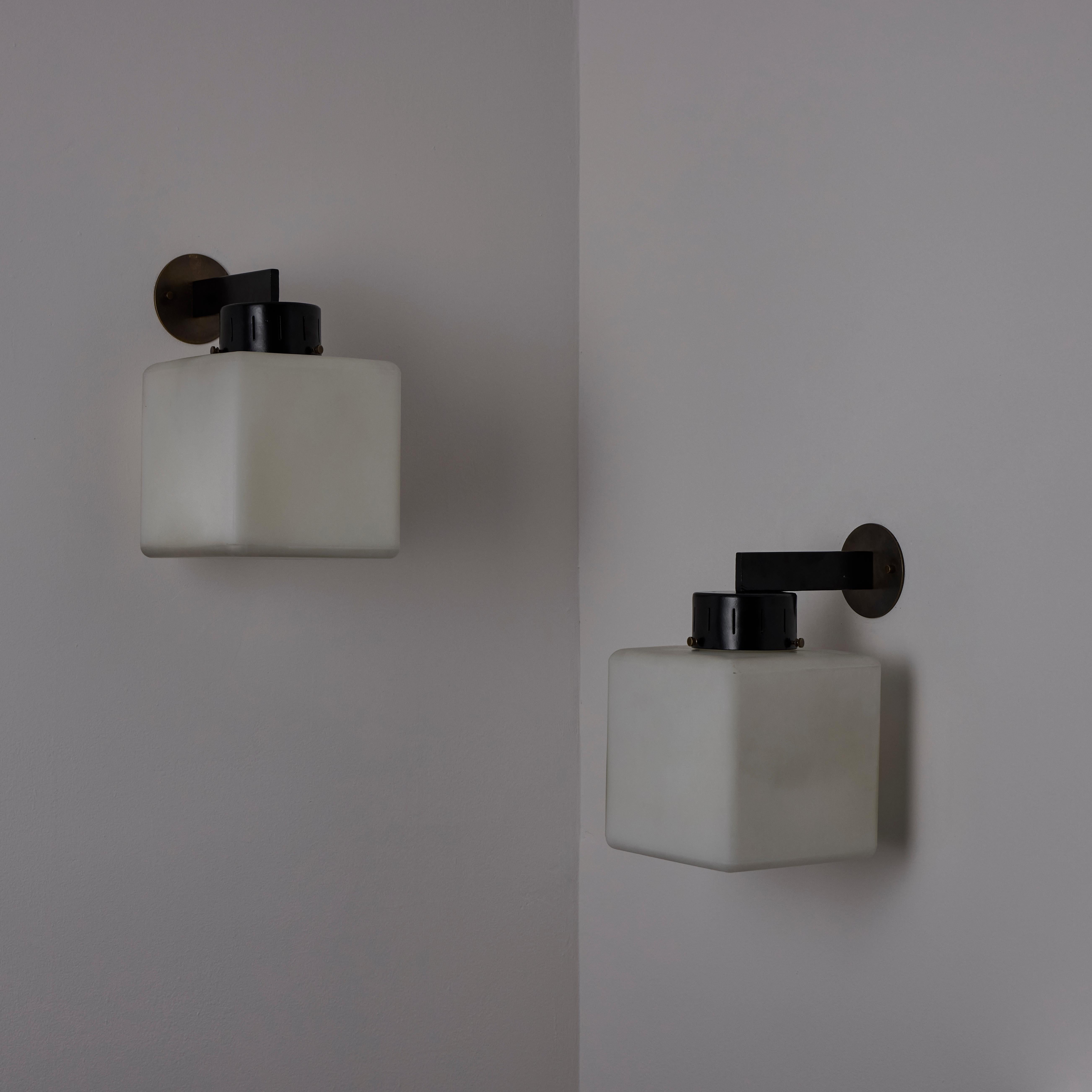 Mid-Century Modern Cube Sconces by Stilnovo For Sale